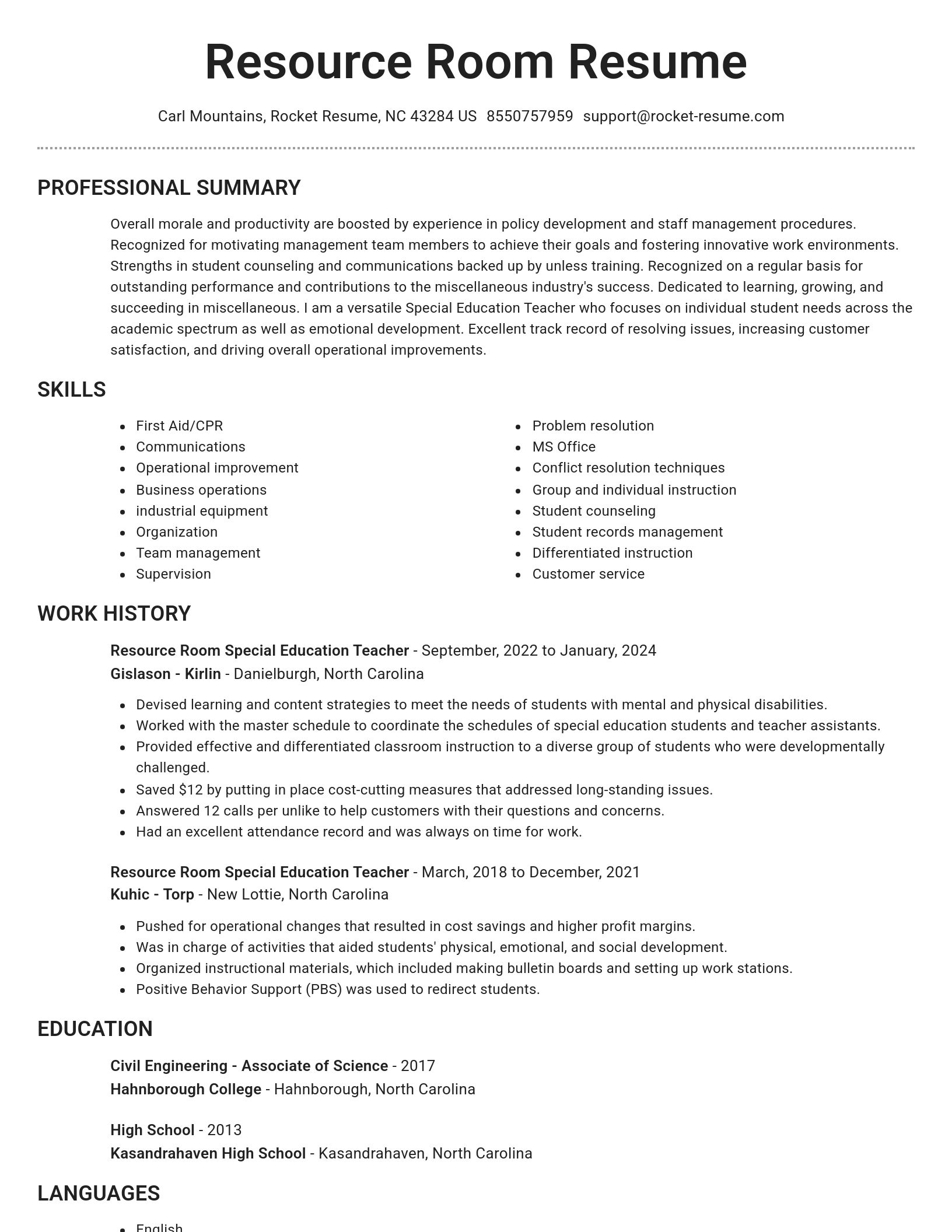 Brilliant resume template