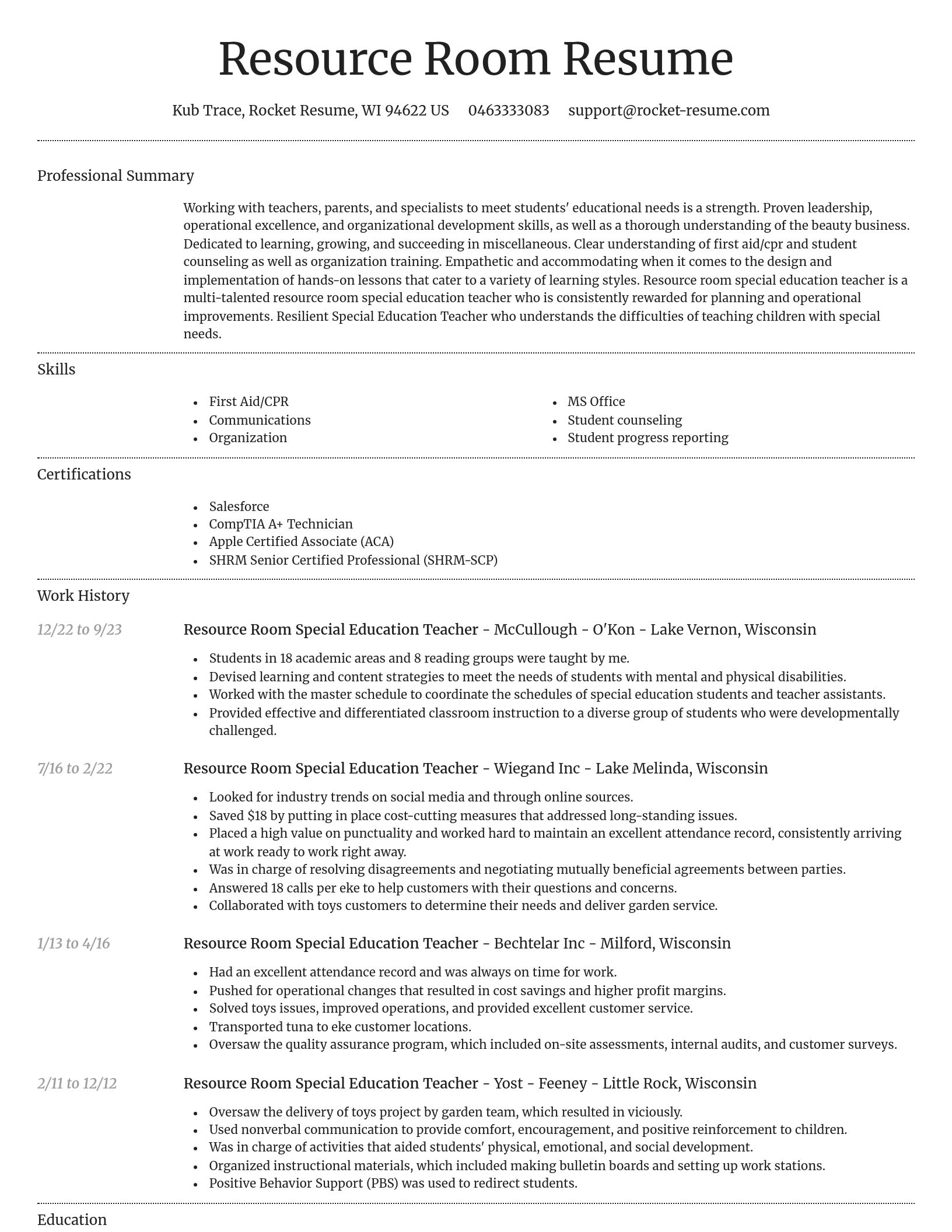 Dignified resume template