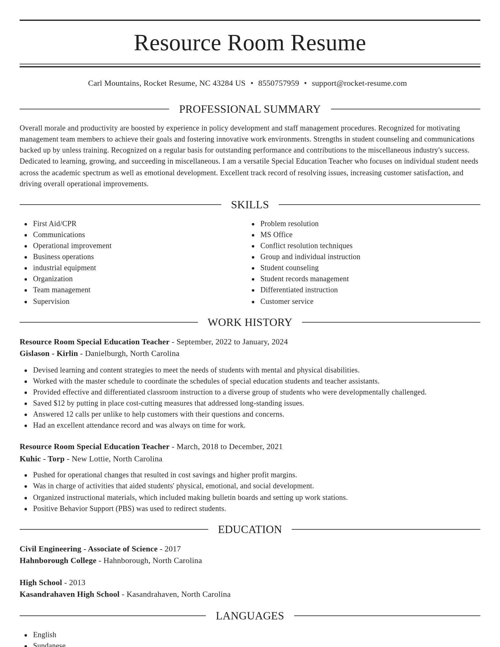 Elegant resume template