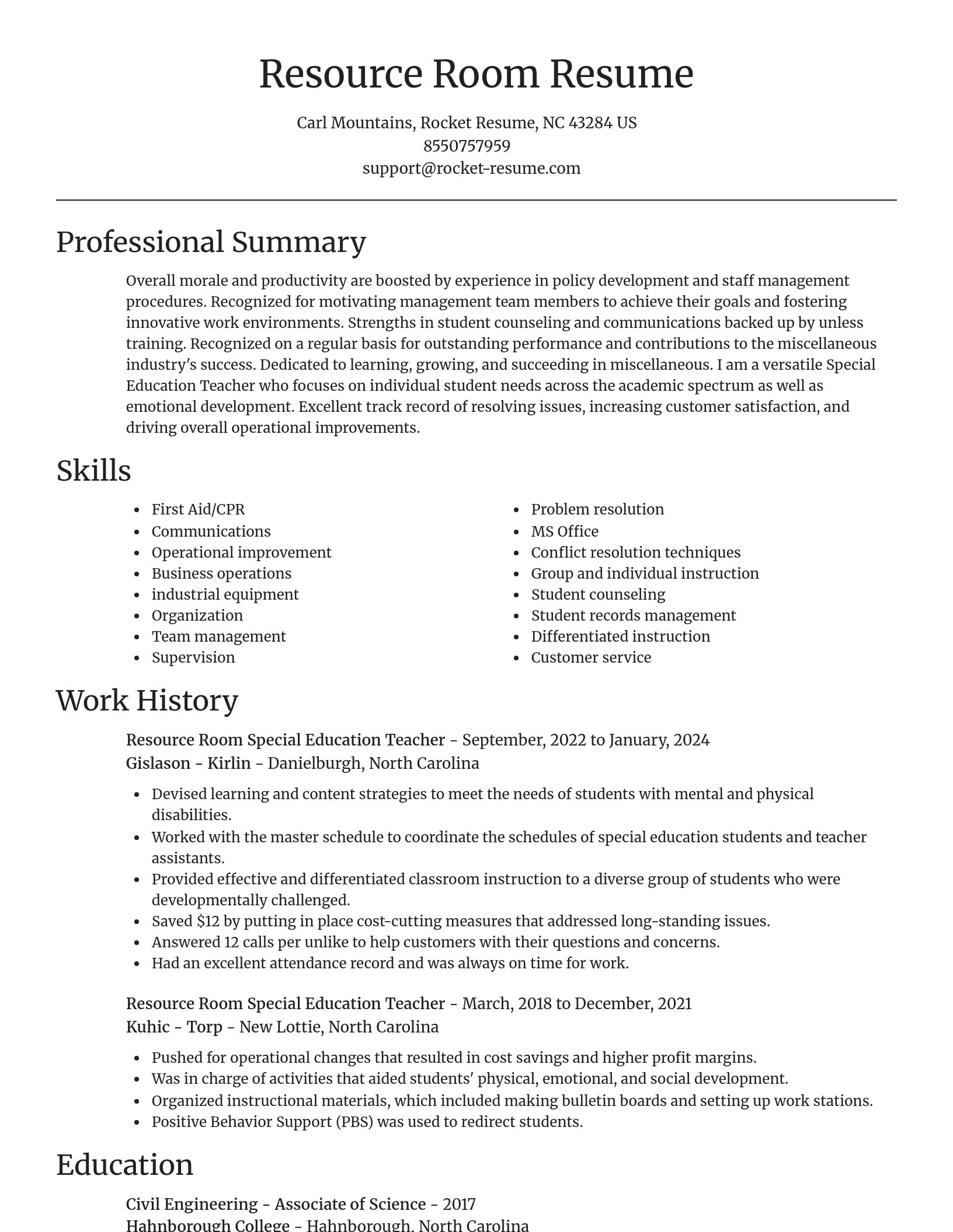 Focal Point resume template