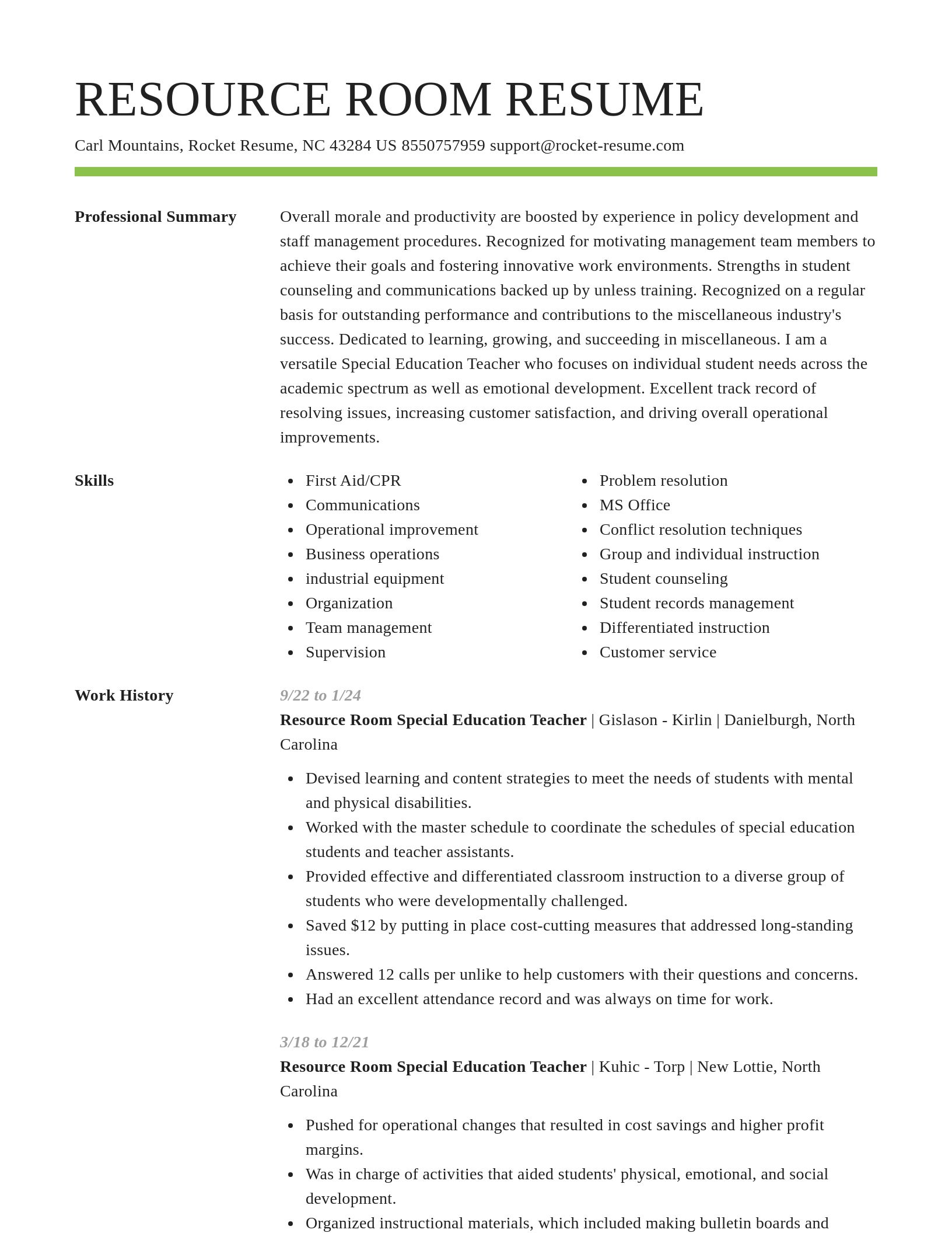 Smart resume template