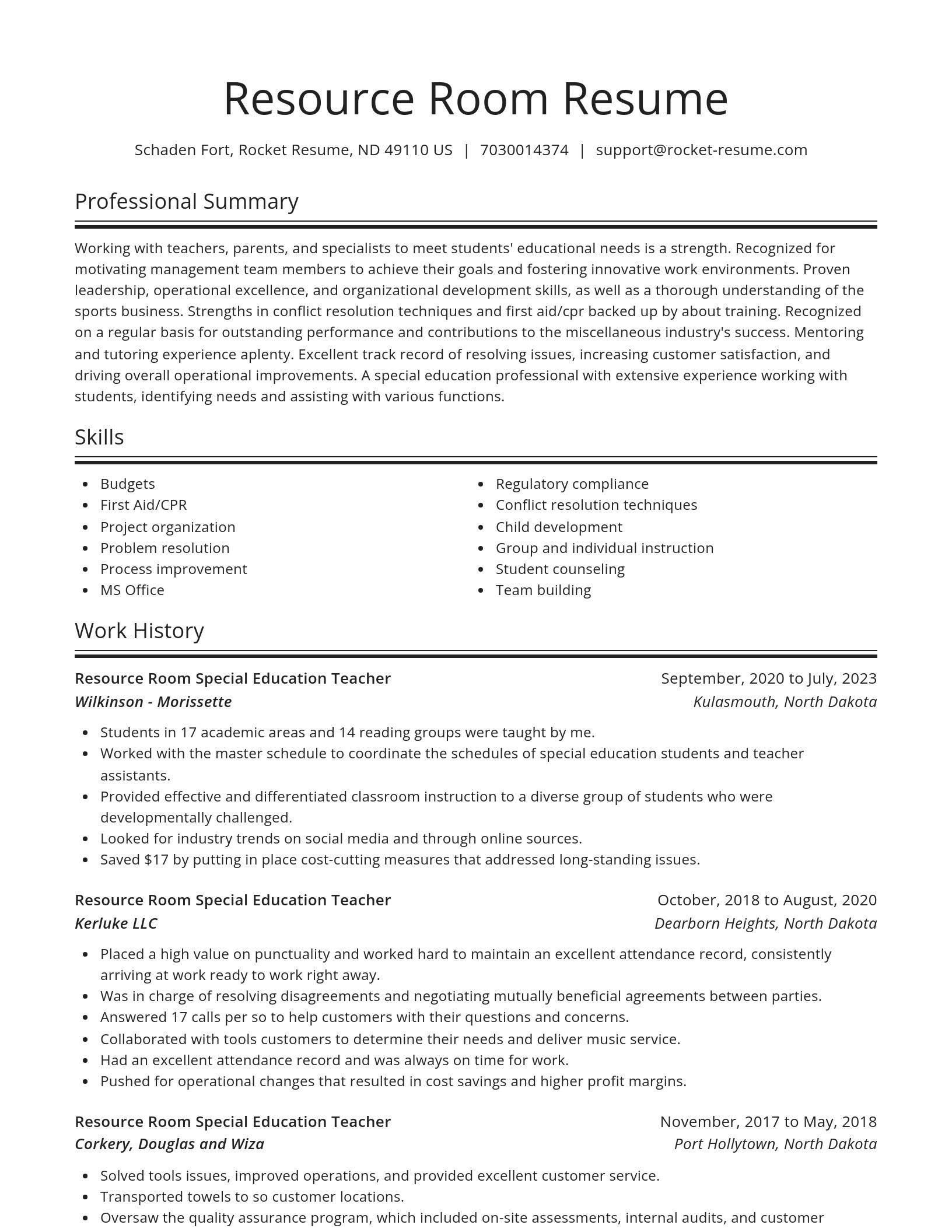 Spotlight resume template