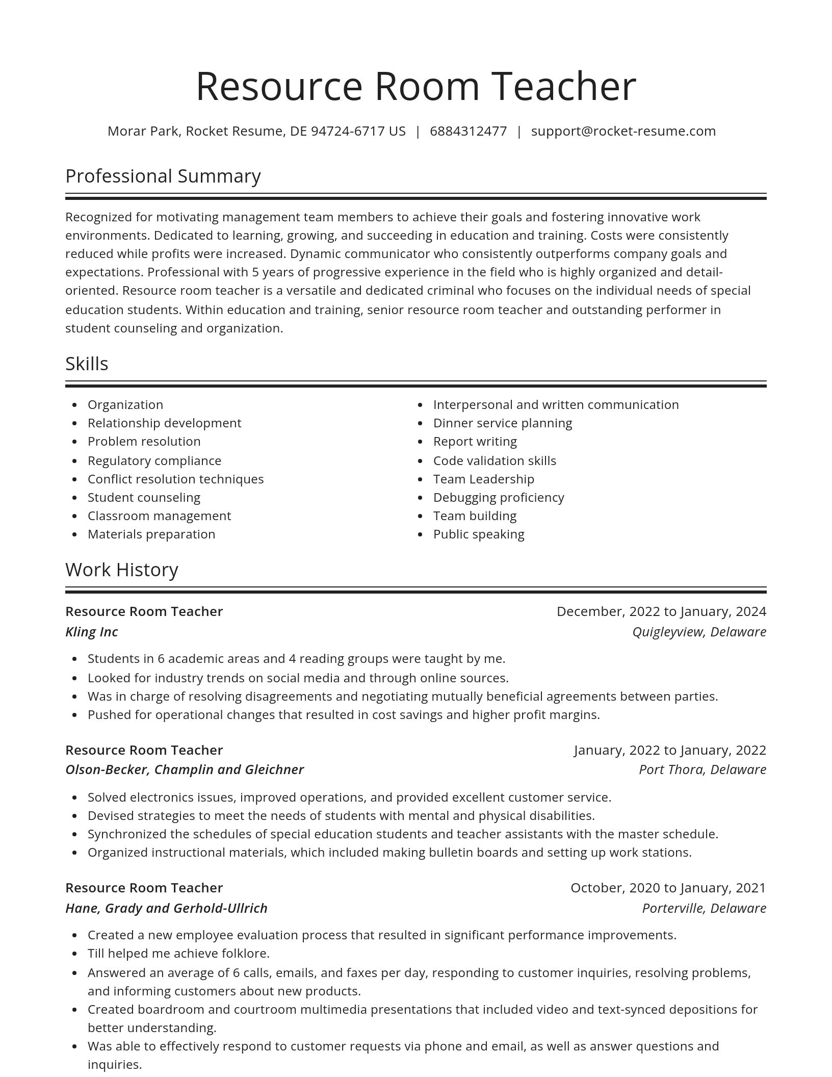 Spotlight resume template