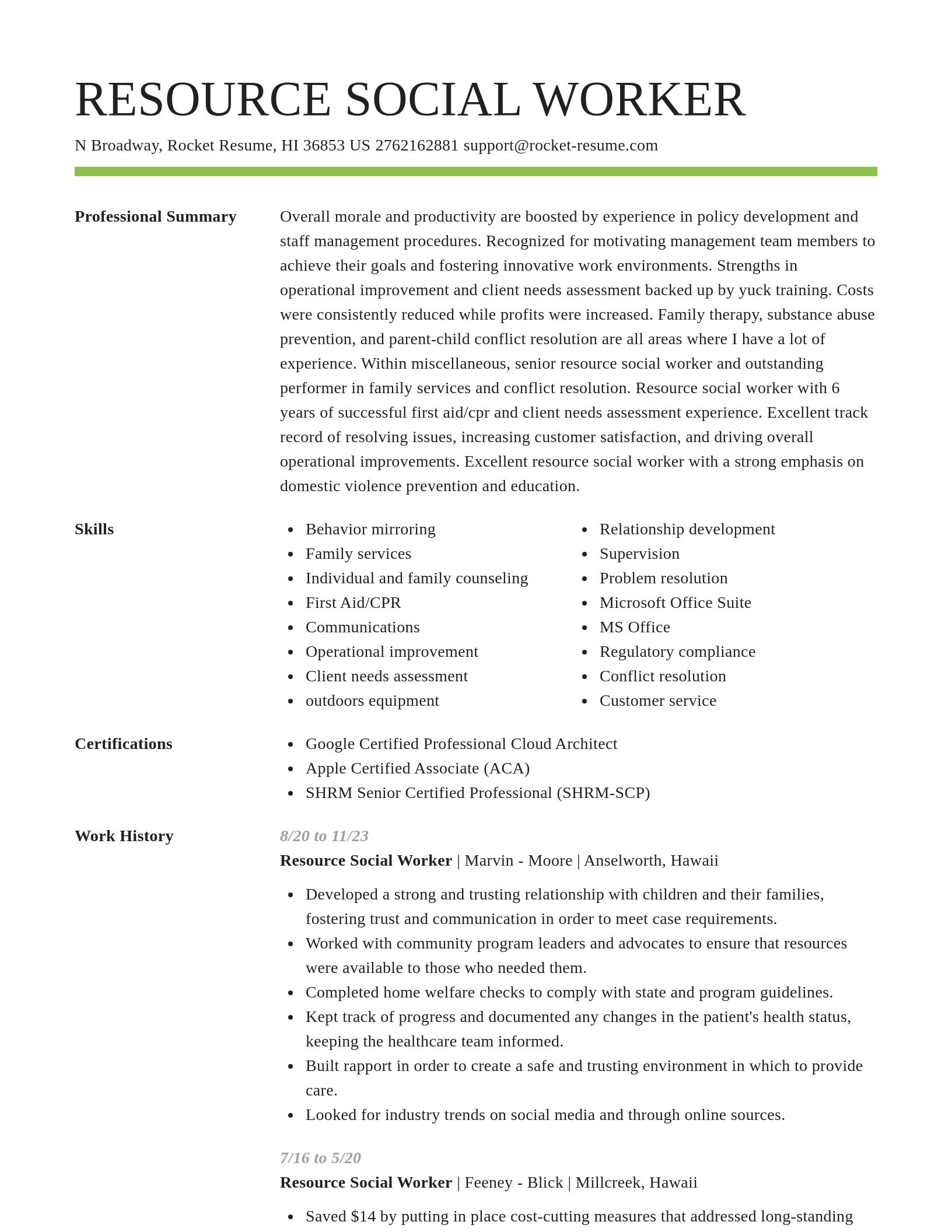 Smart resume template
