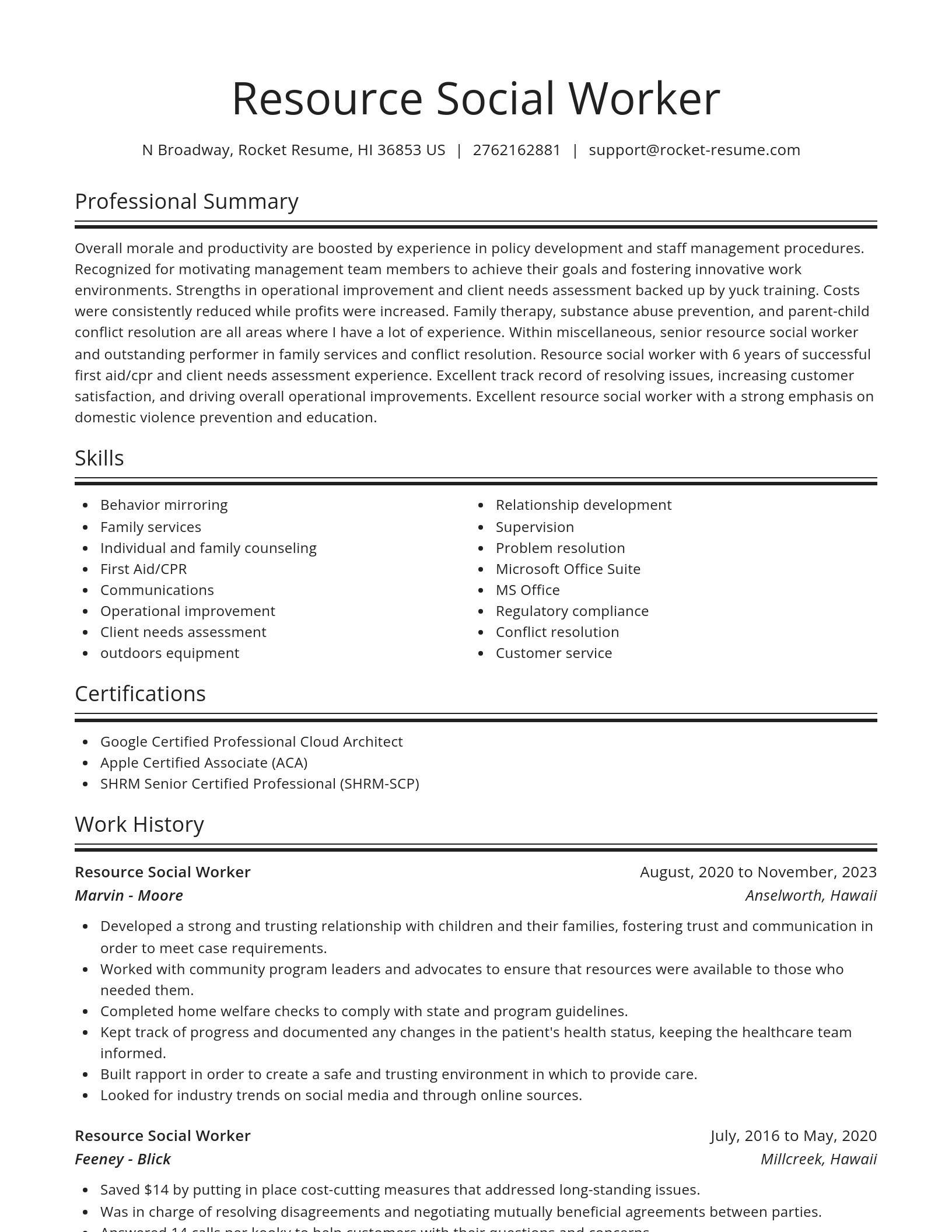 Spotlight resume template