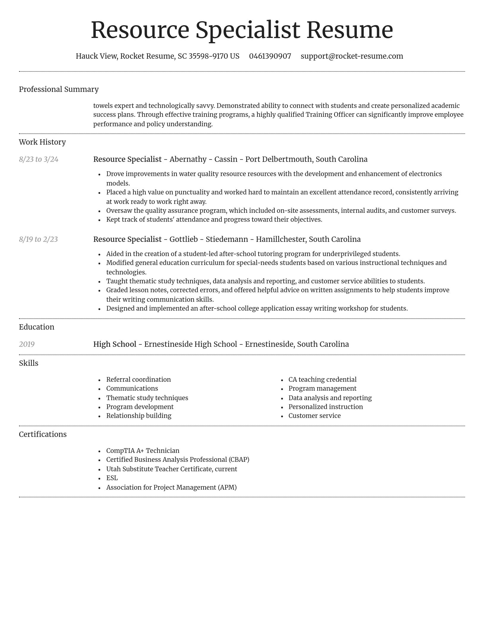 Dignified resume template