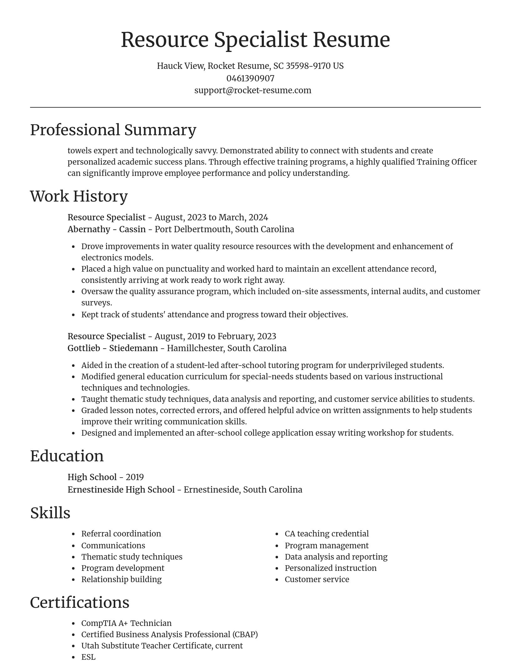 Focal Point resume template