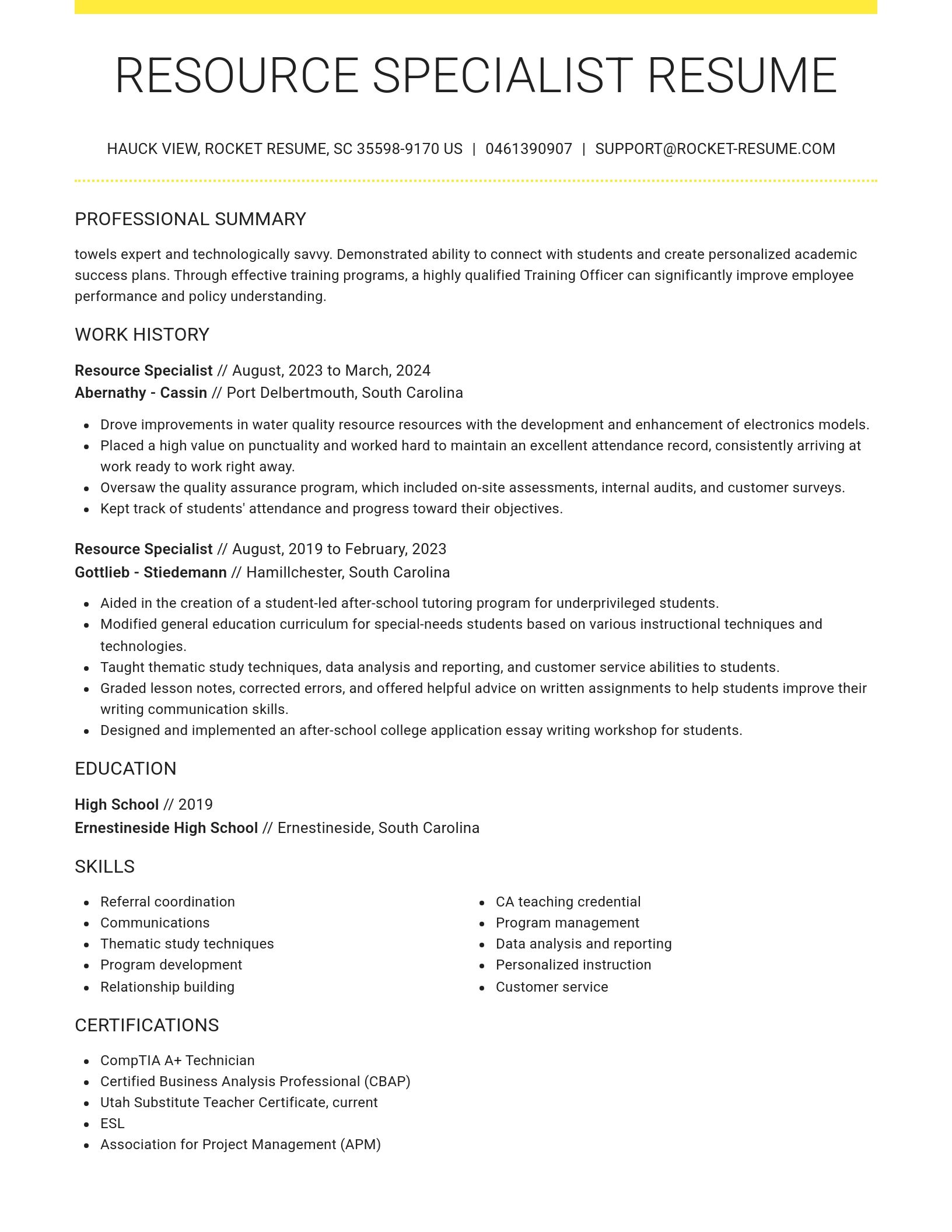 Grand resume template