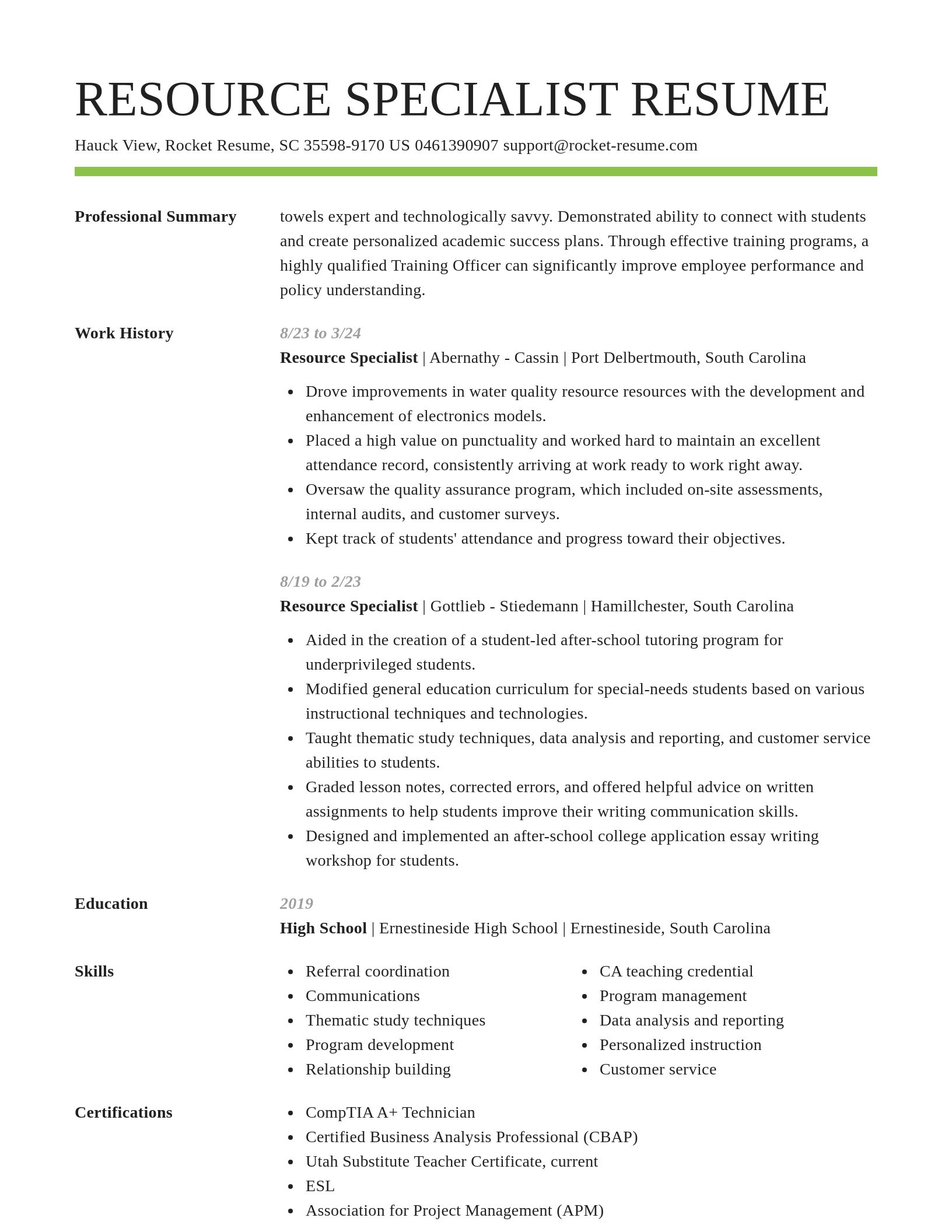 Smart resume template