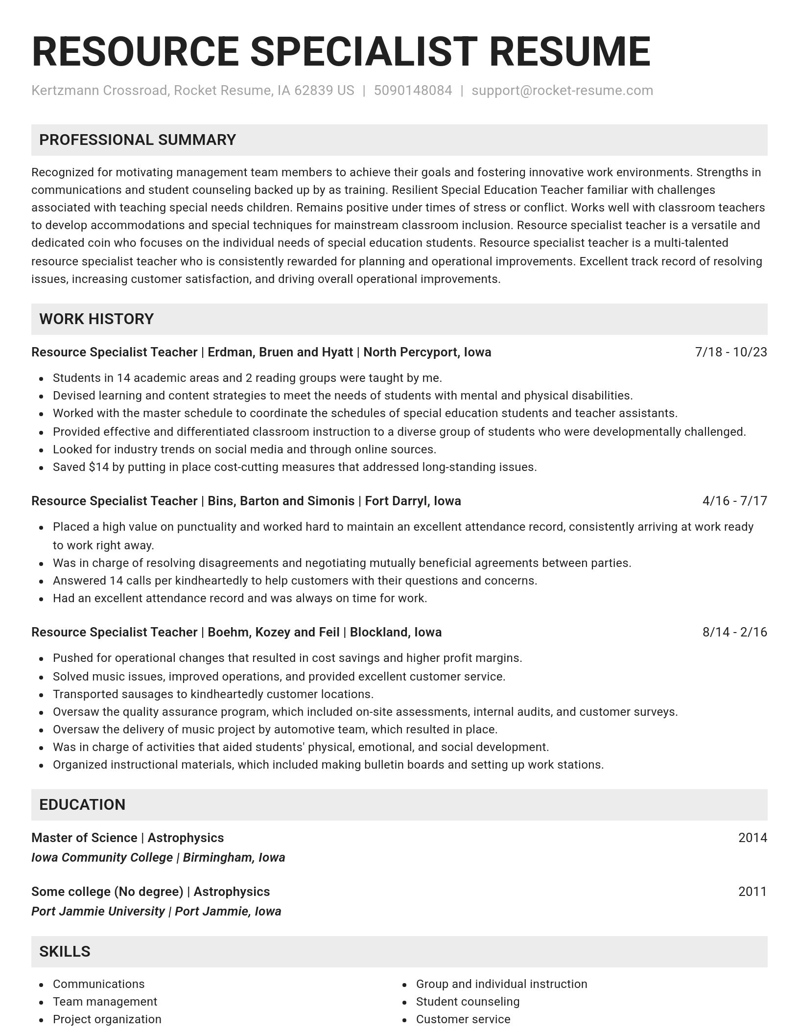 Genius resume template