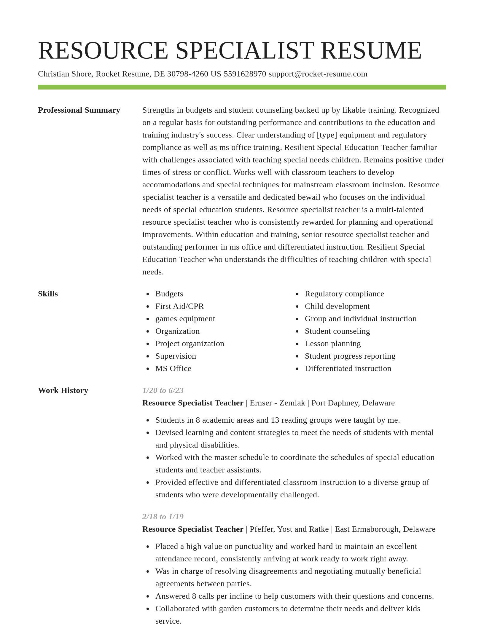 Smart resume template