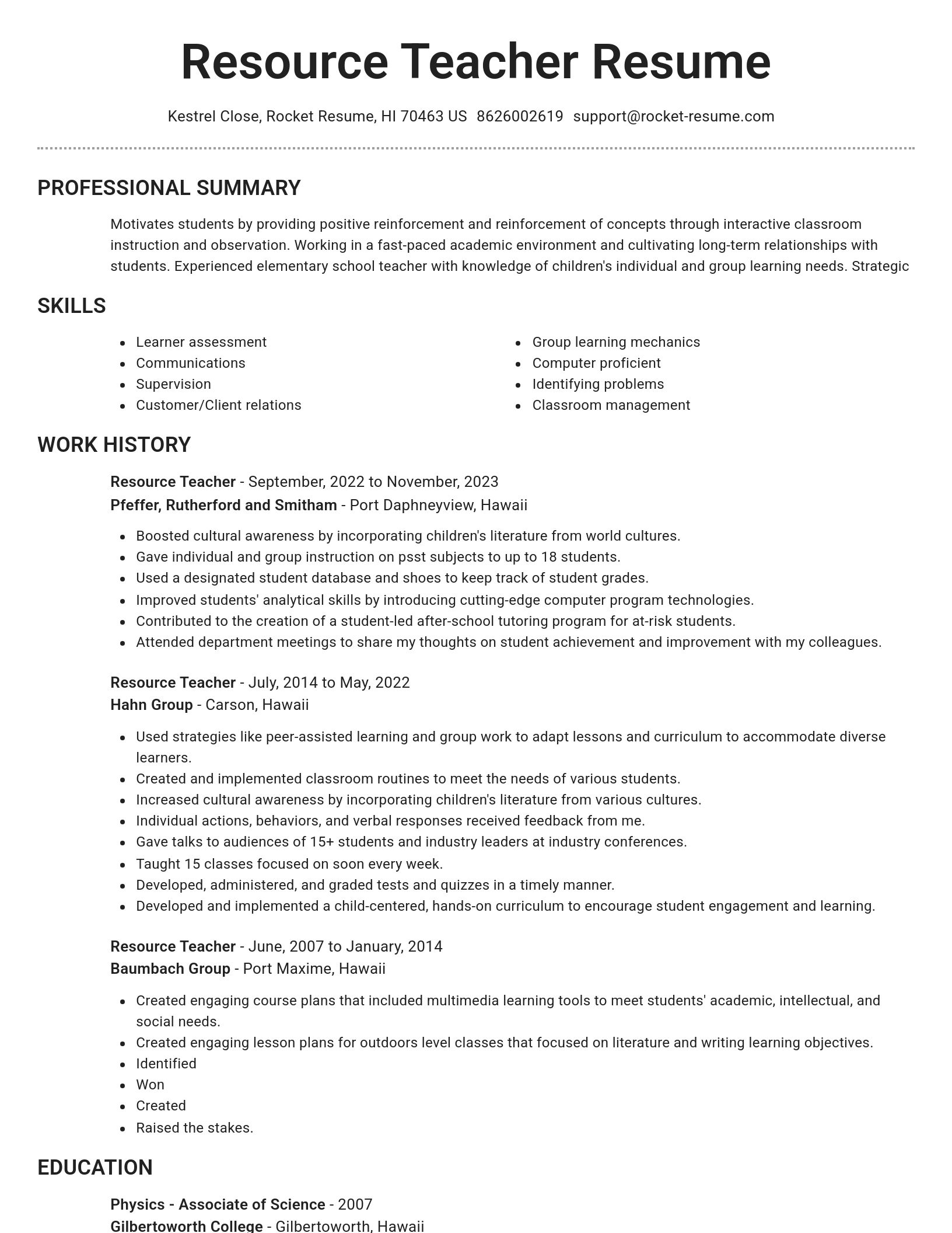 Brilliant resume template