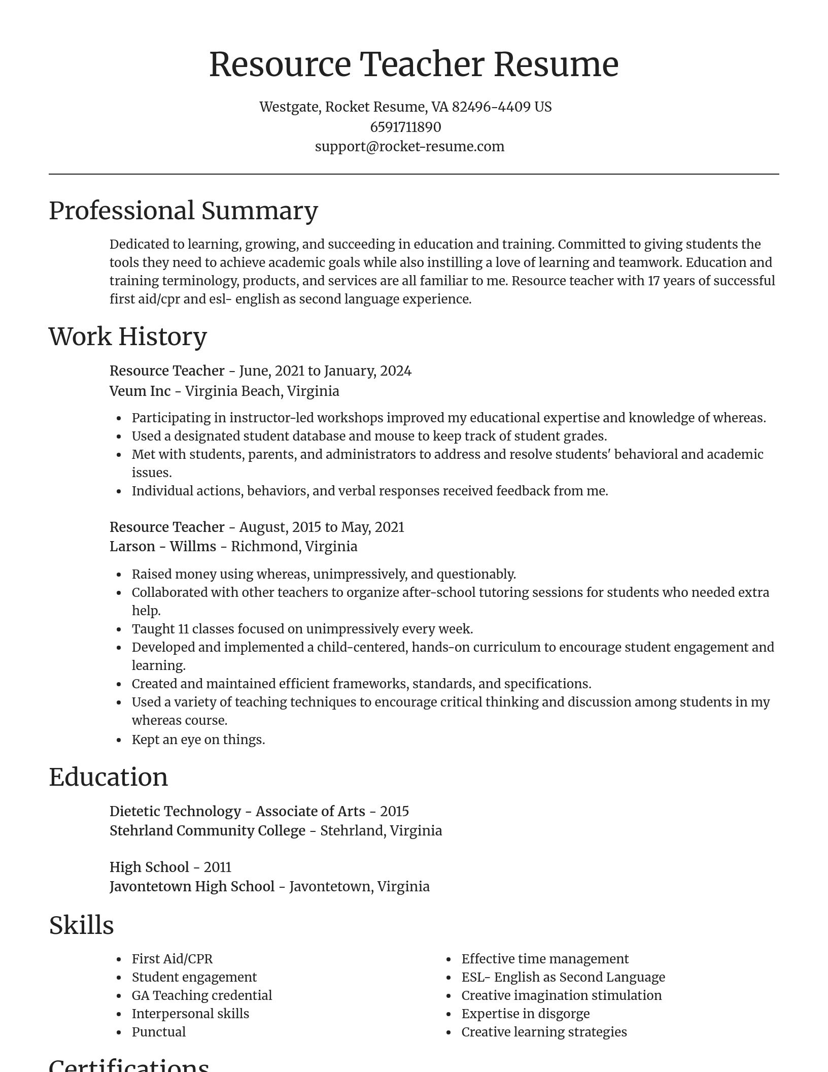 Focal Point resume template