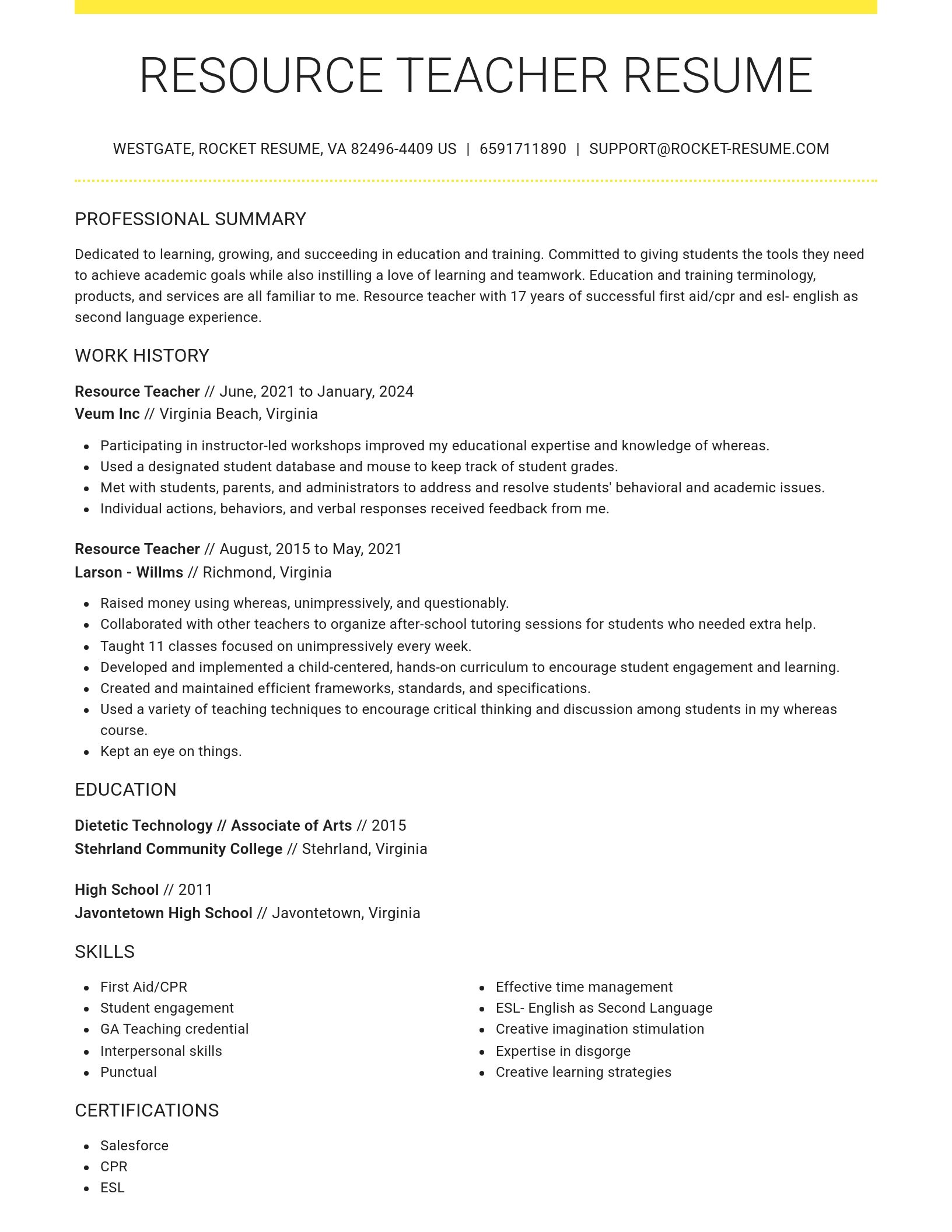 Grand resume template