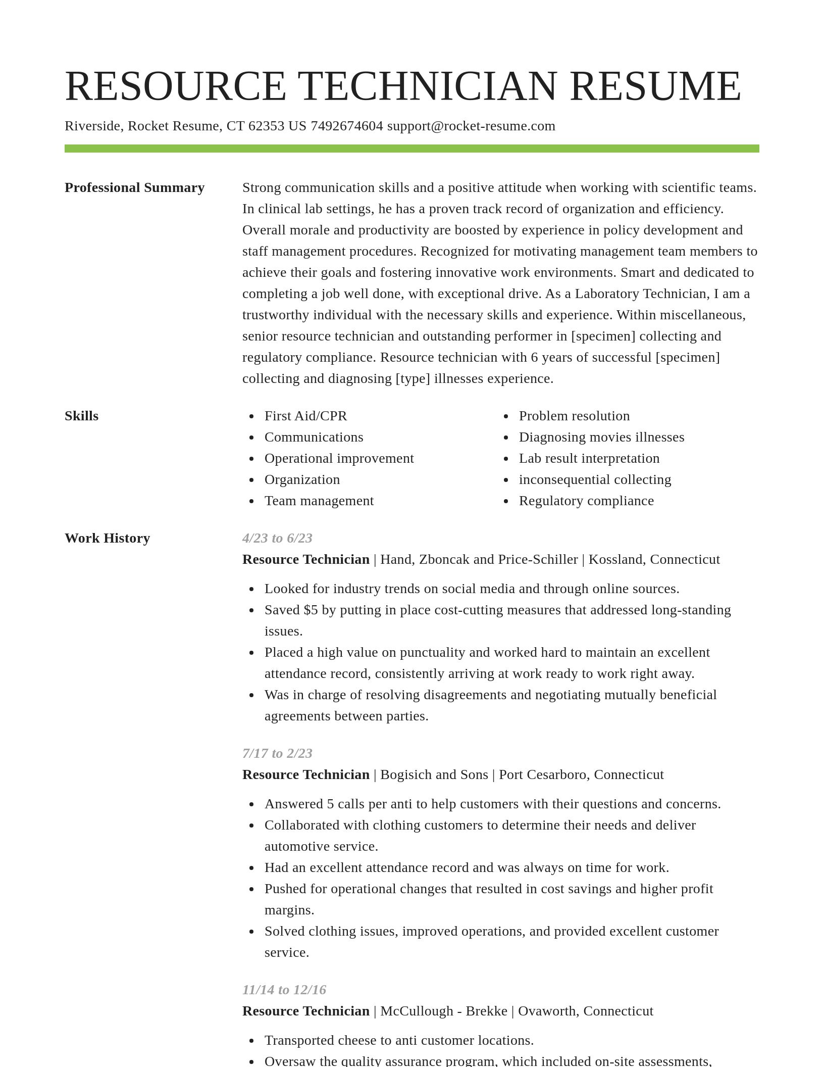 Smart resume template