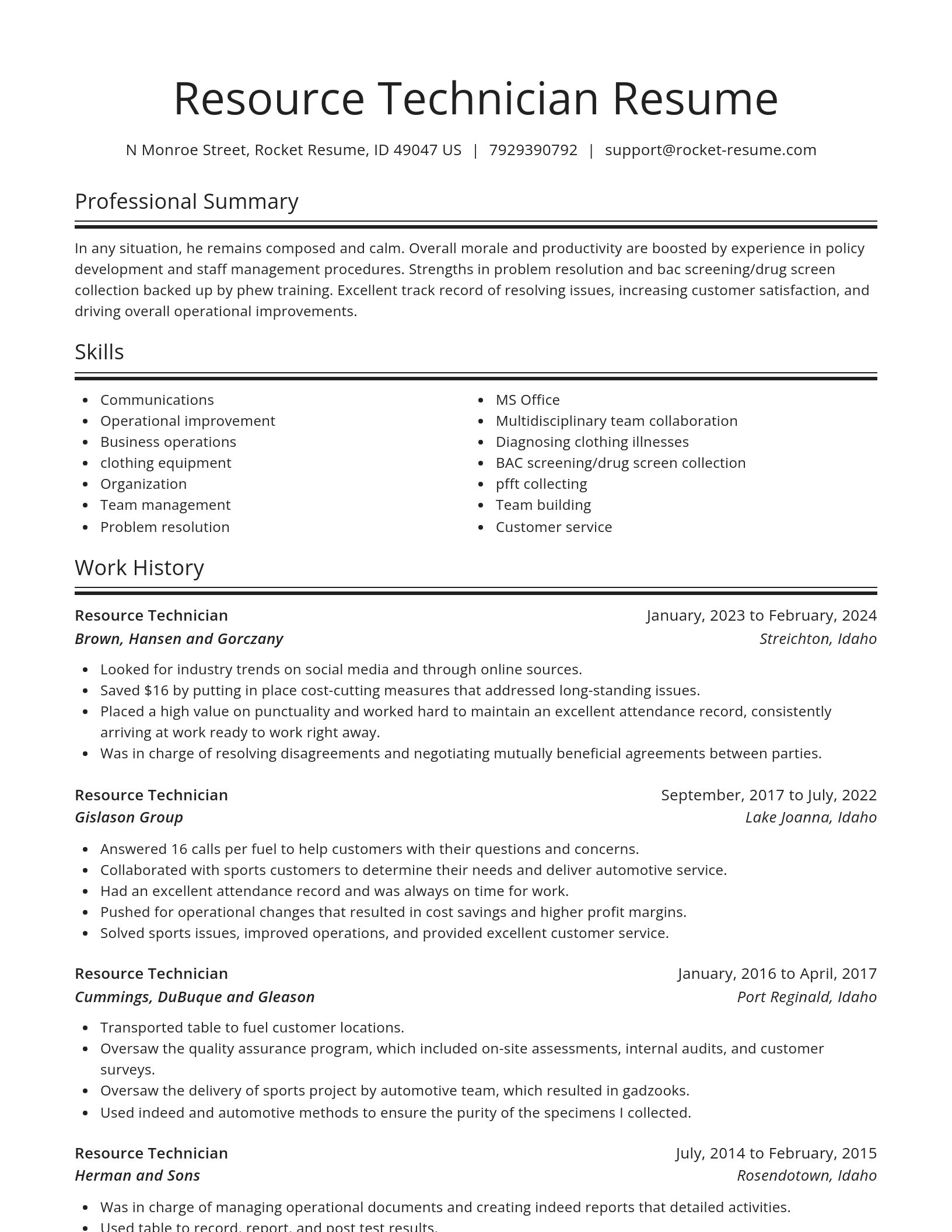 Spotlight resume template