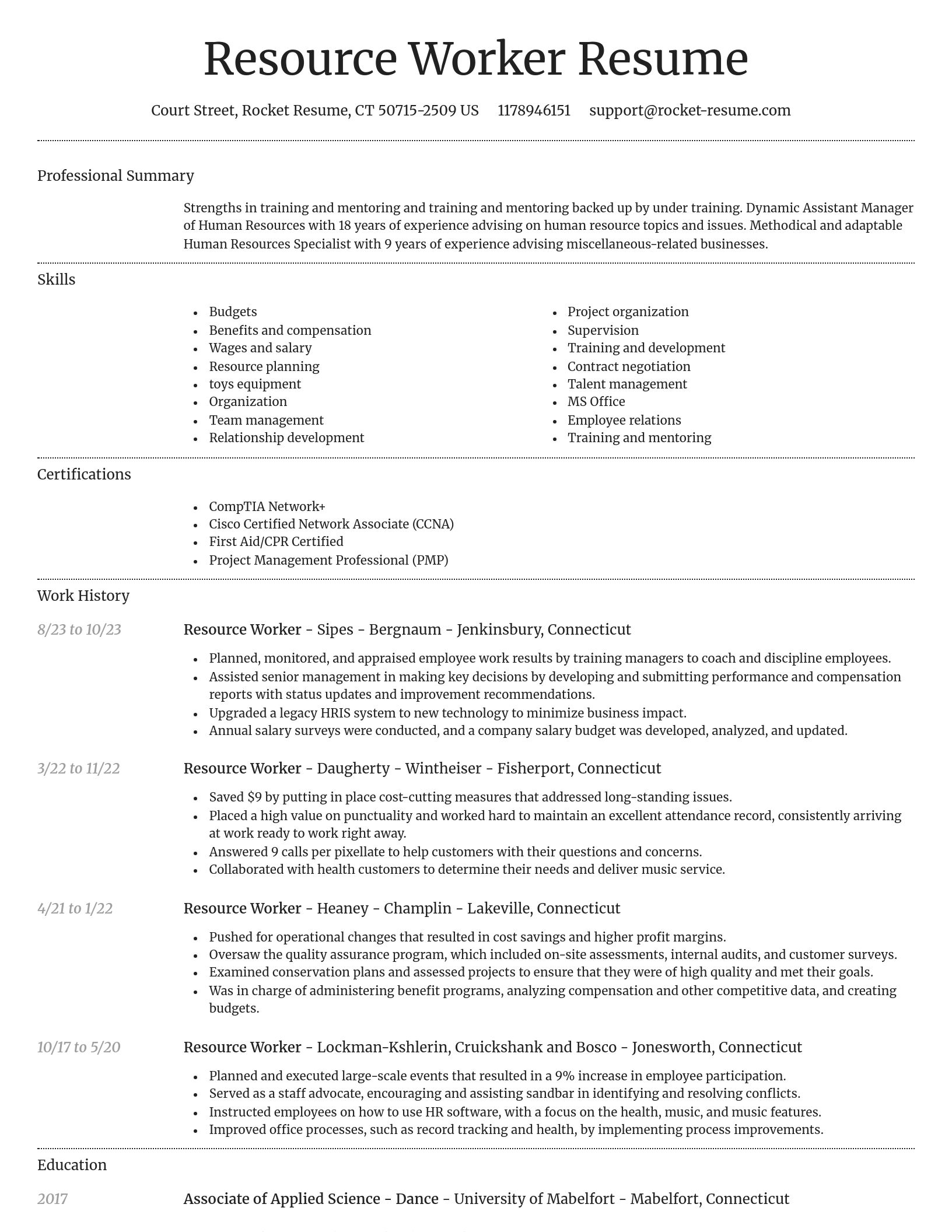Dignified resume template