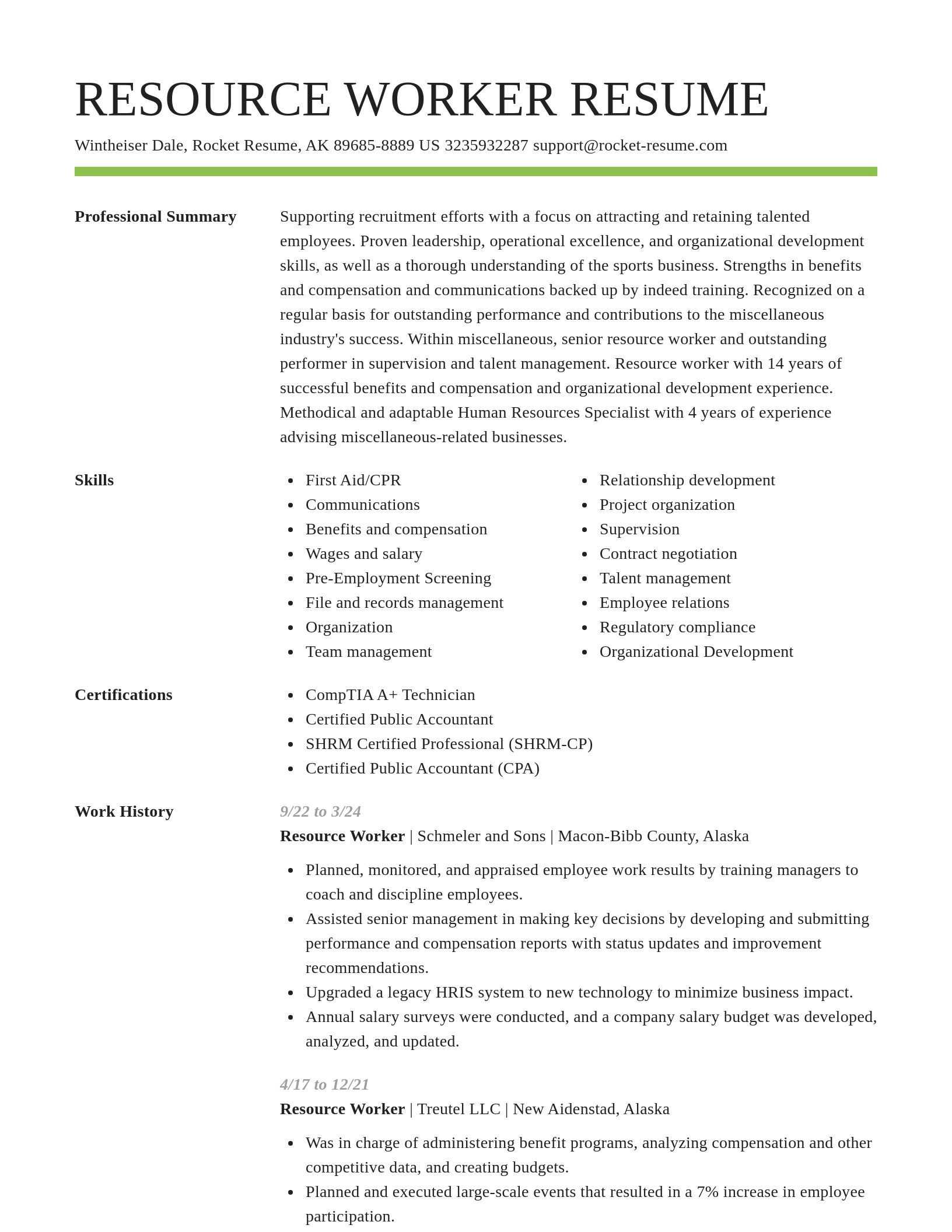 Smart resume template