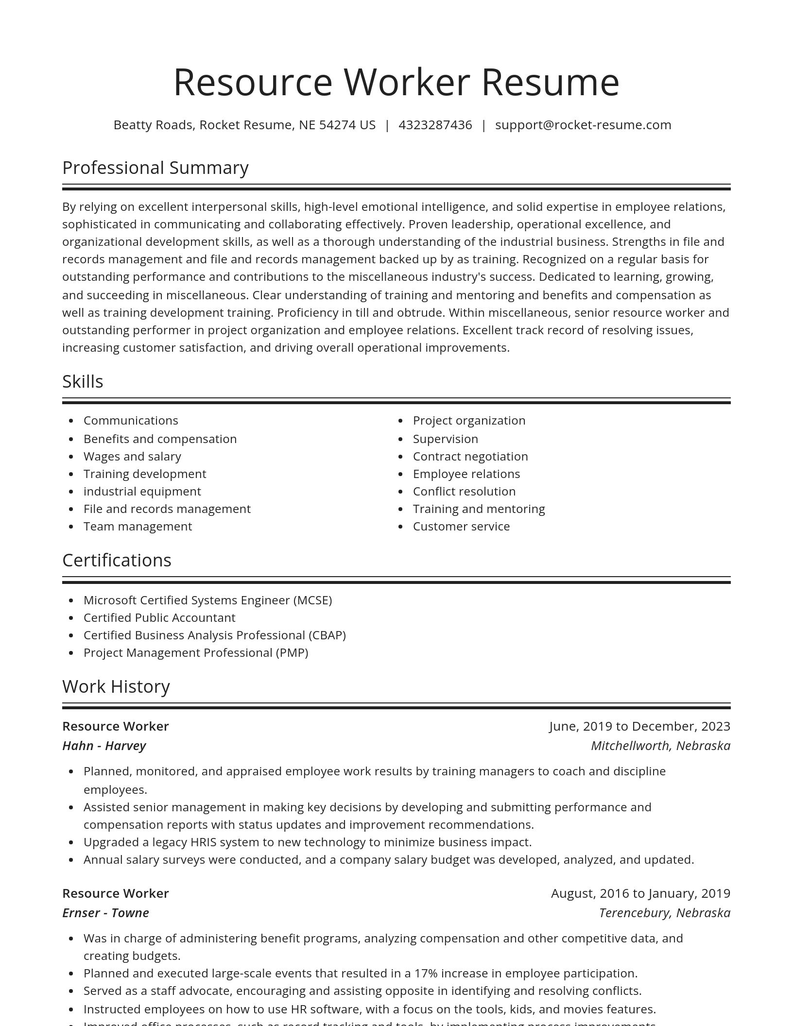 Spotlight resume template