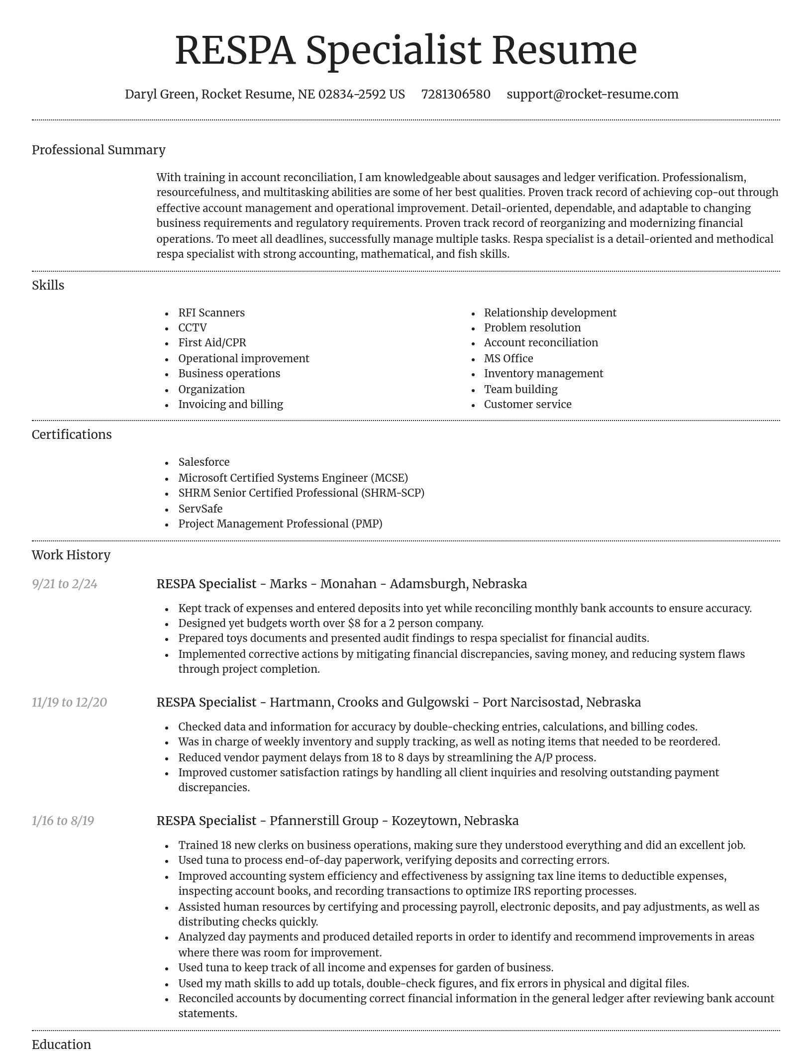 Dignified resume template