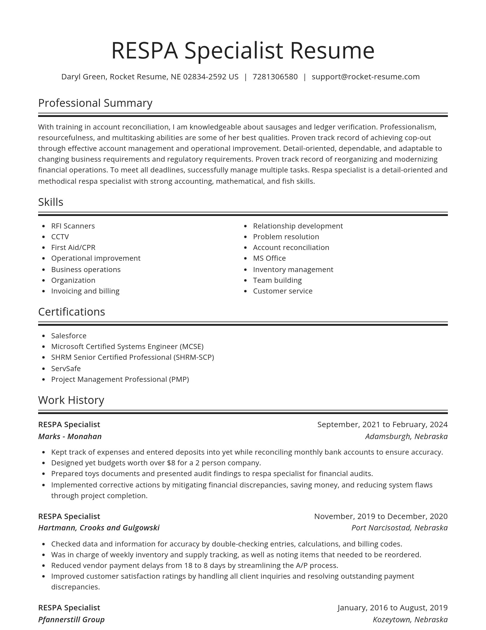 Spotlight resume template