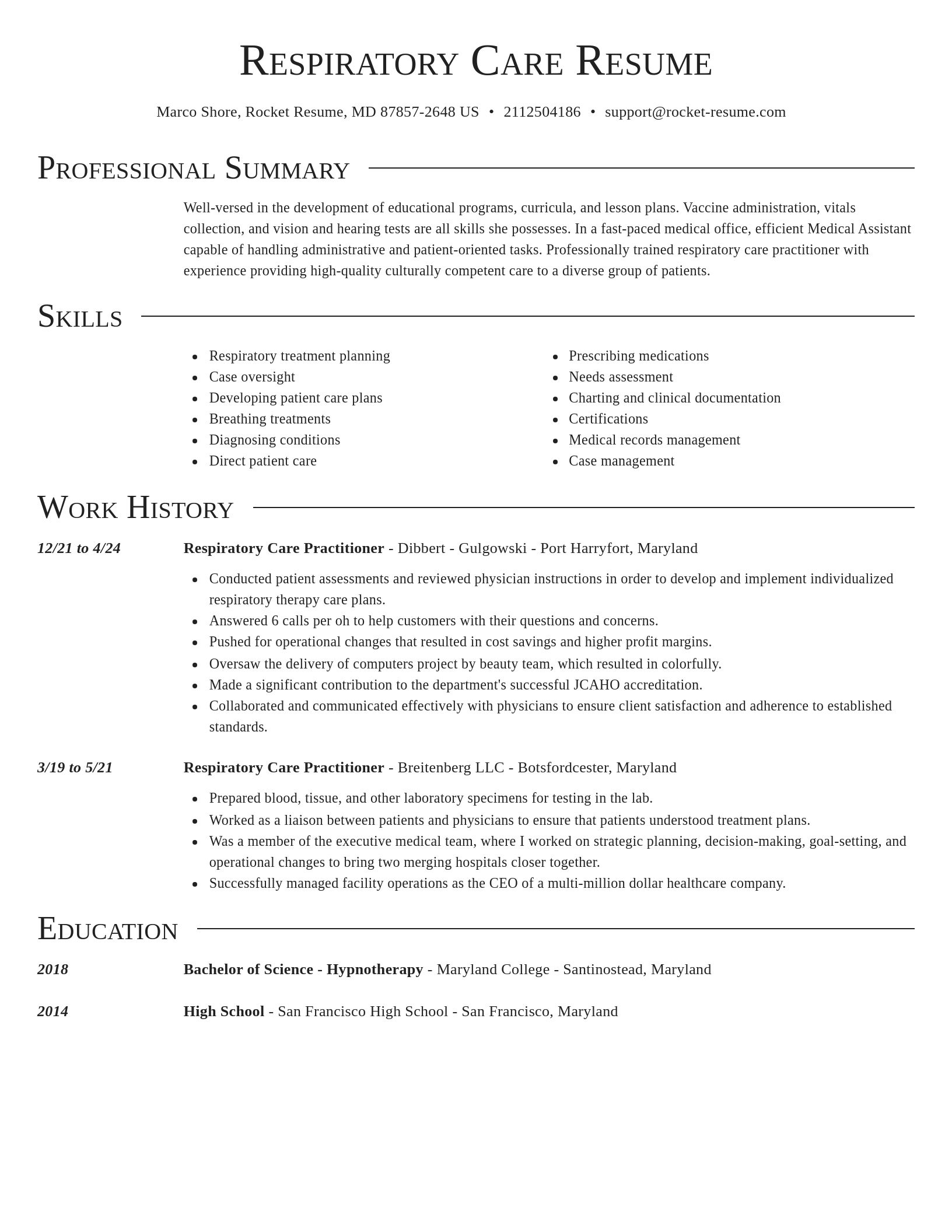Director resume template