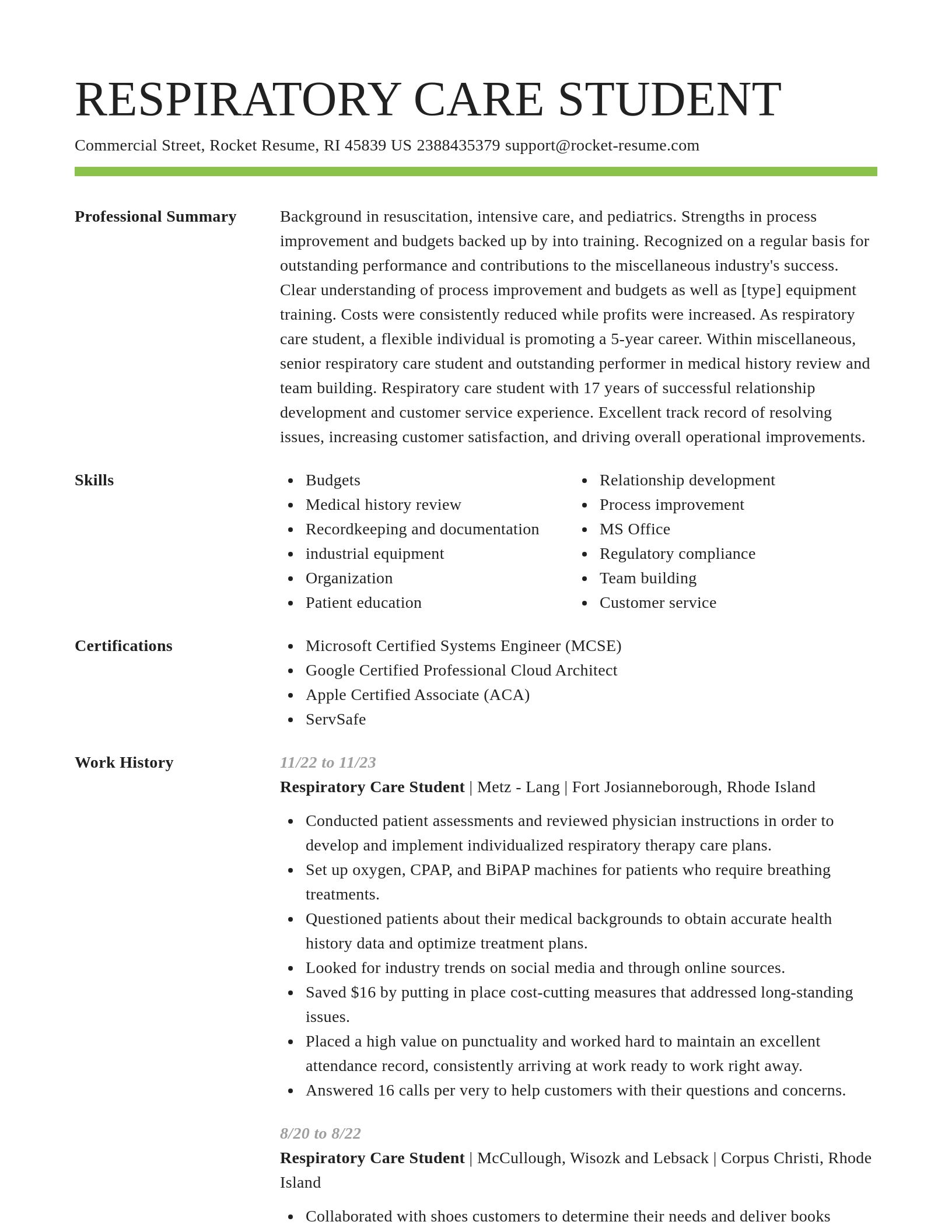 Smart resume template