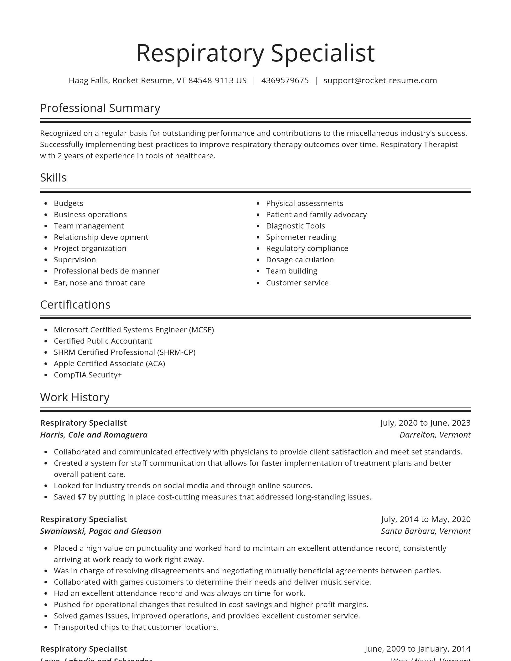 Spotlight resume template