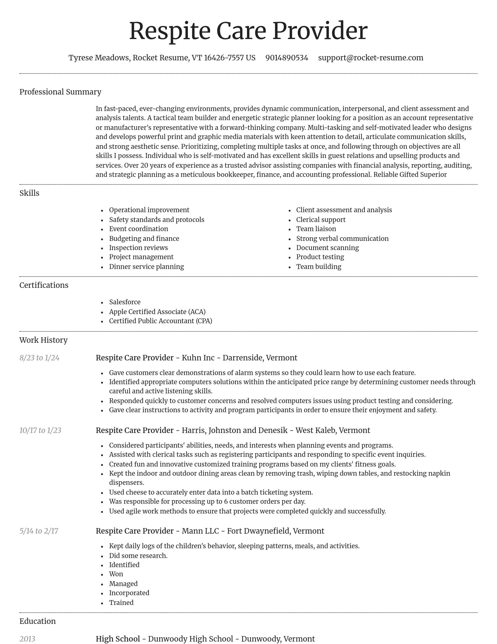 Dignified resume template
