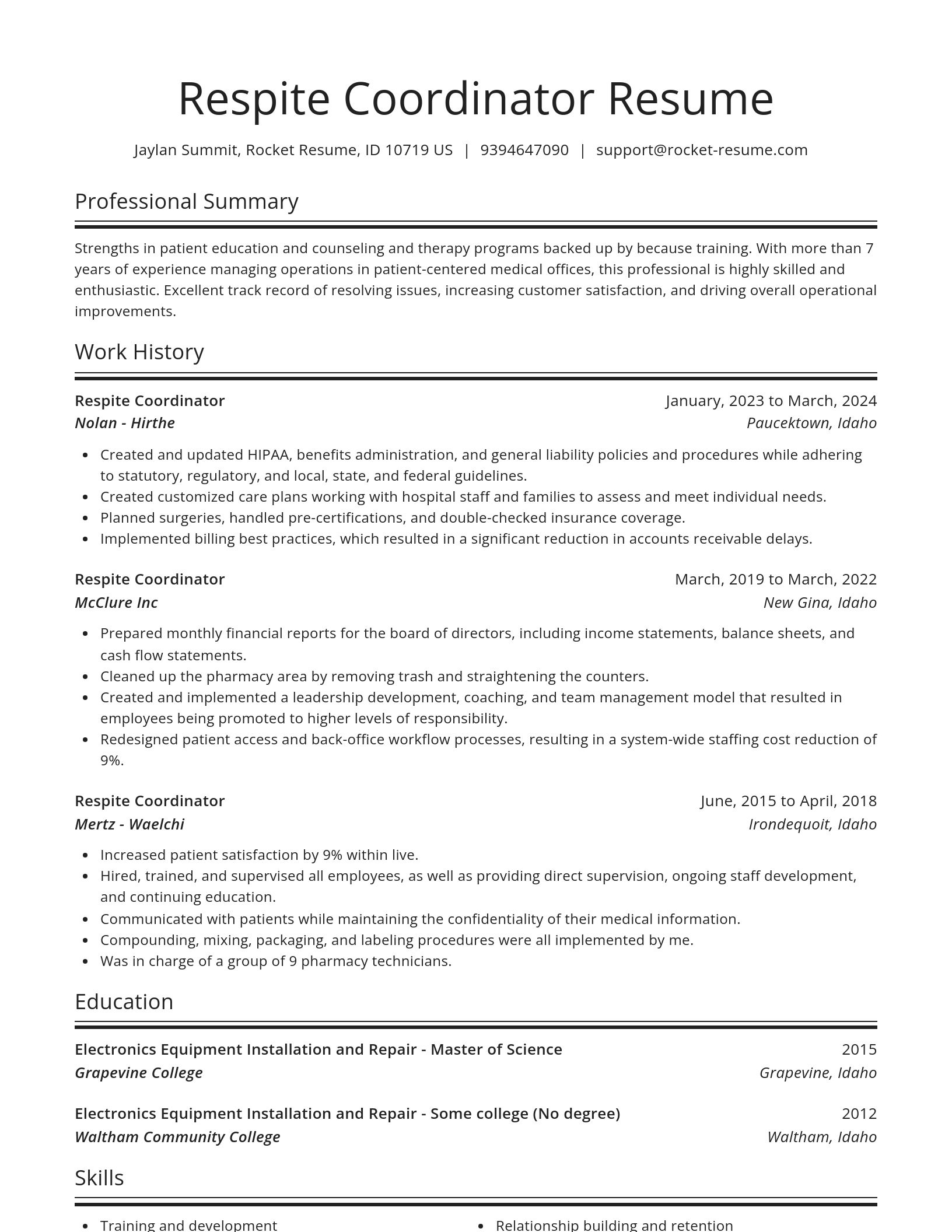 Spotlight resume template