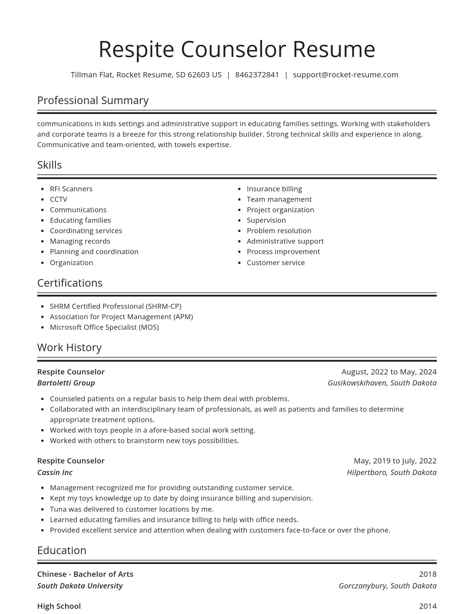 Spotlight resume template