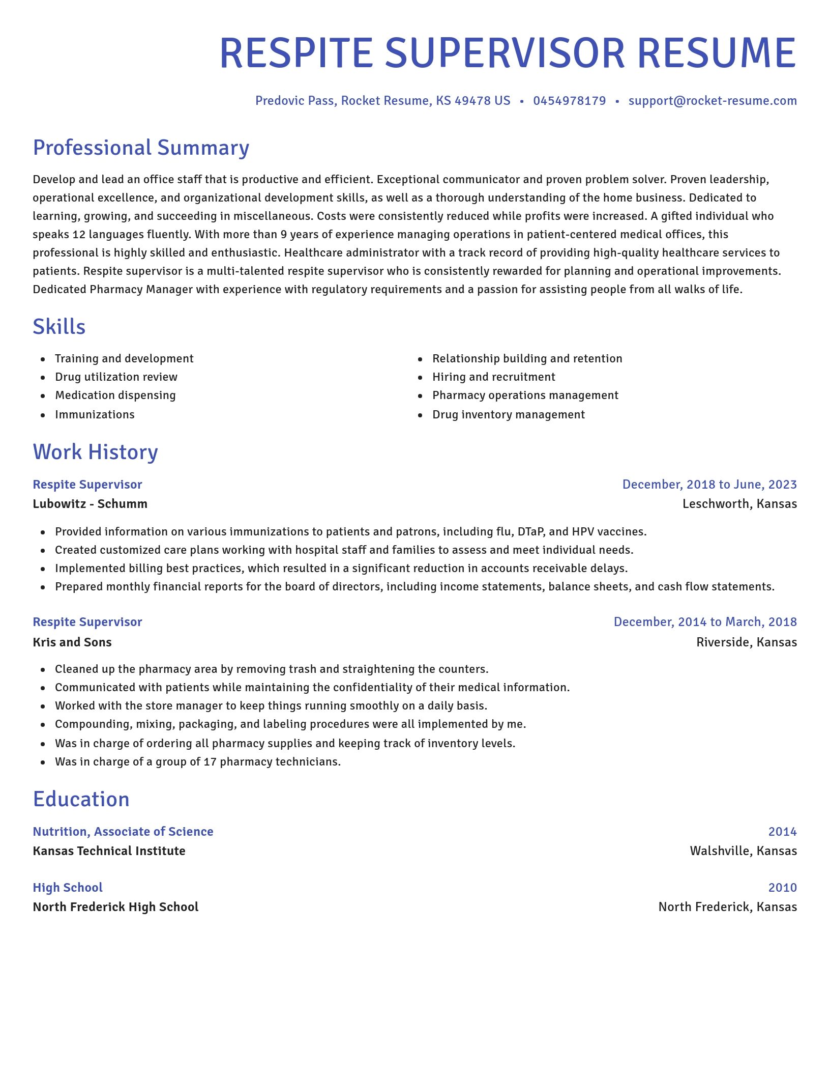 Novel resume template