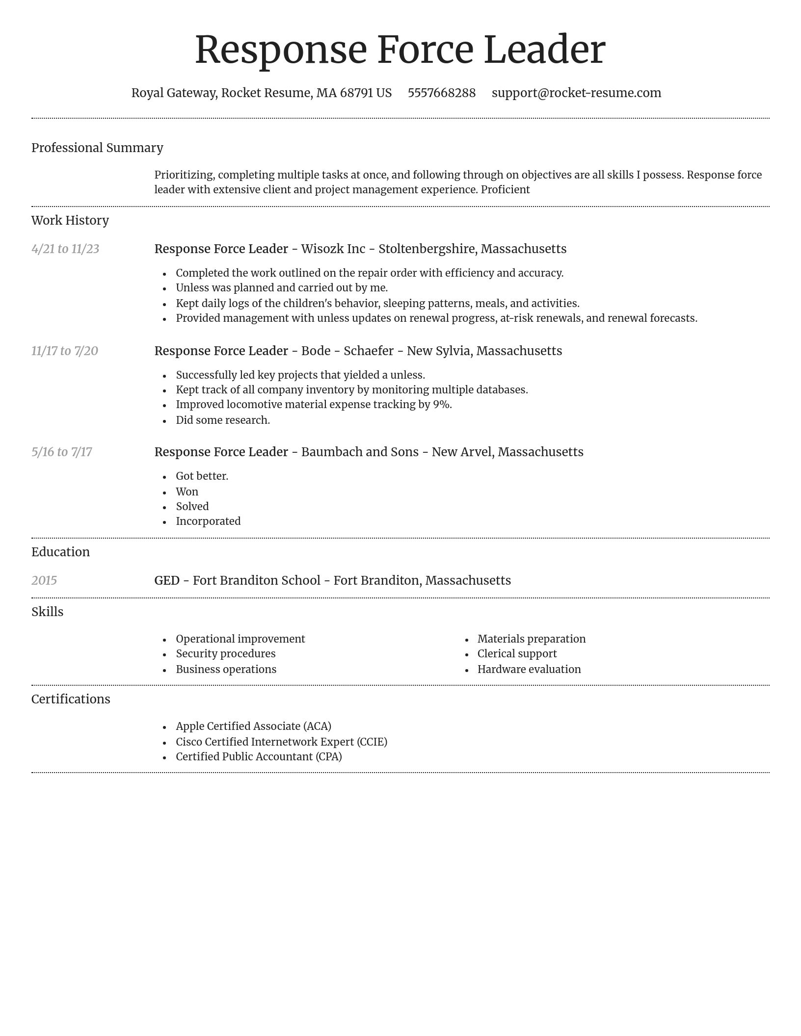 Dignified resume template