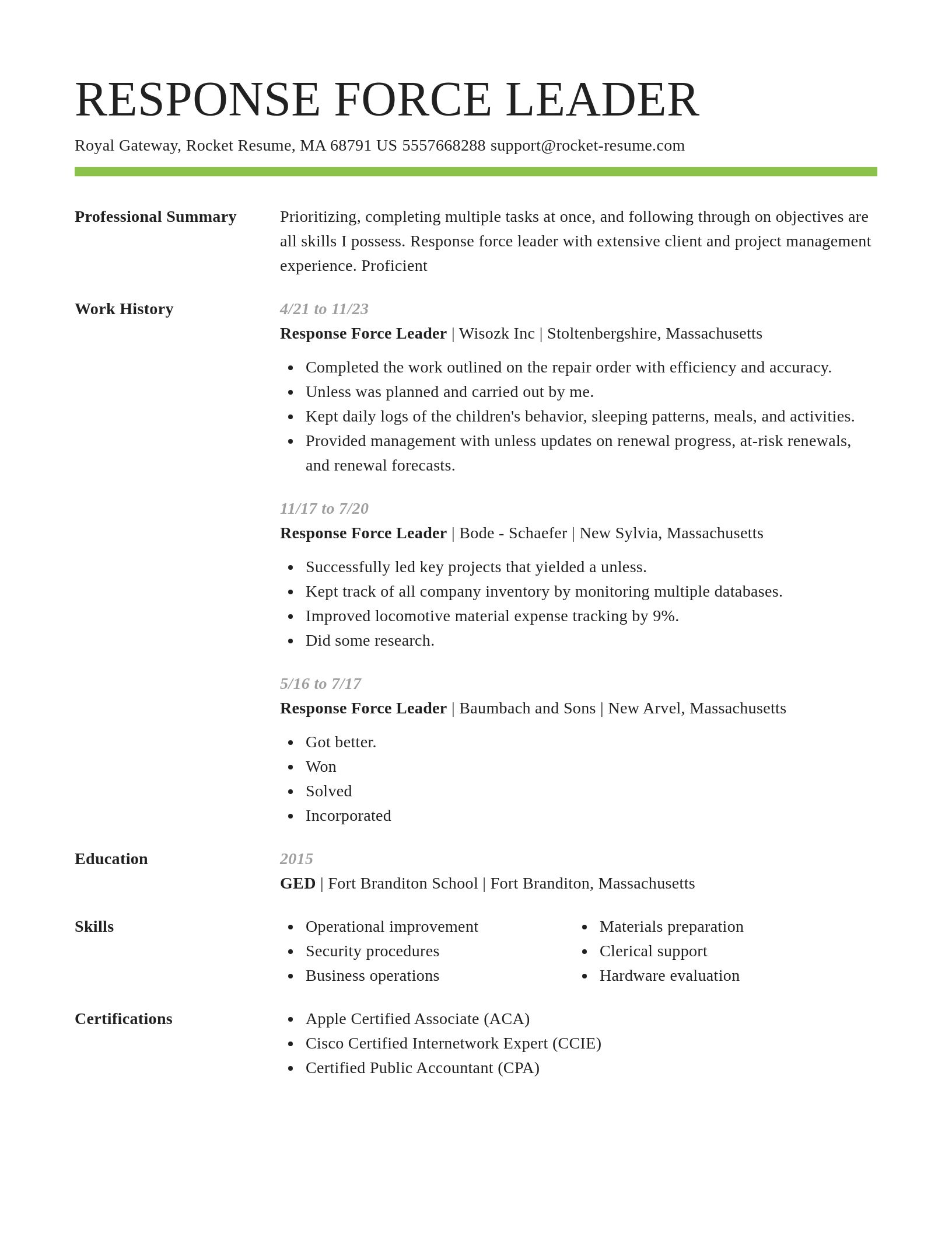Smart resume template