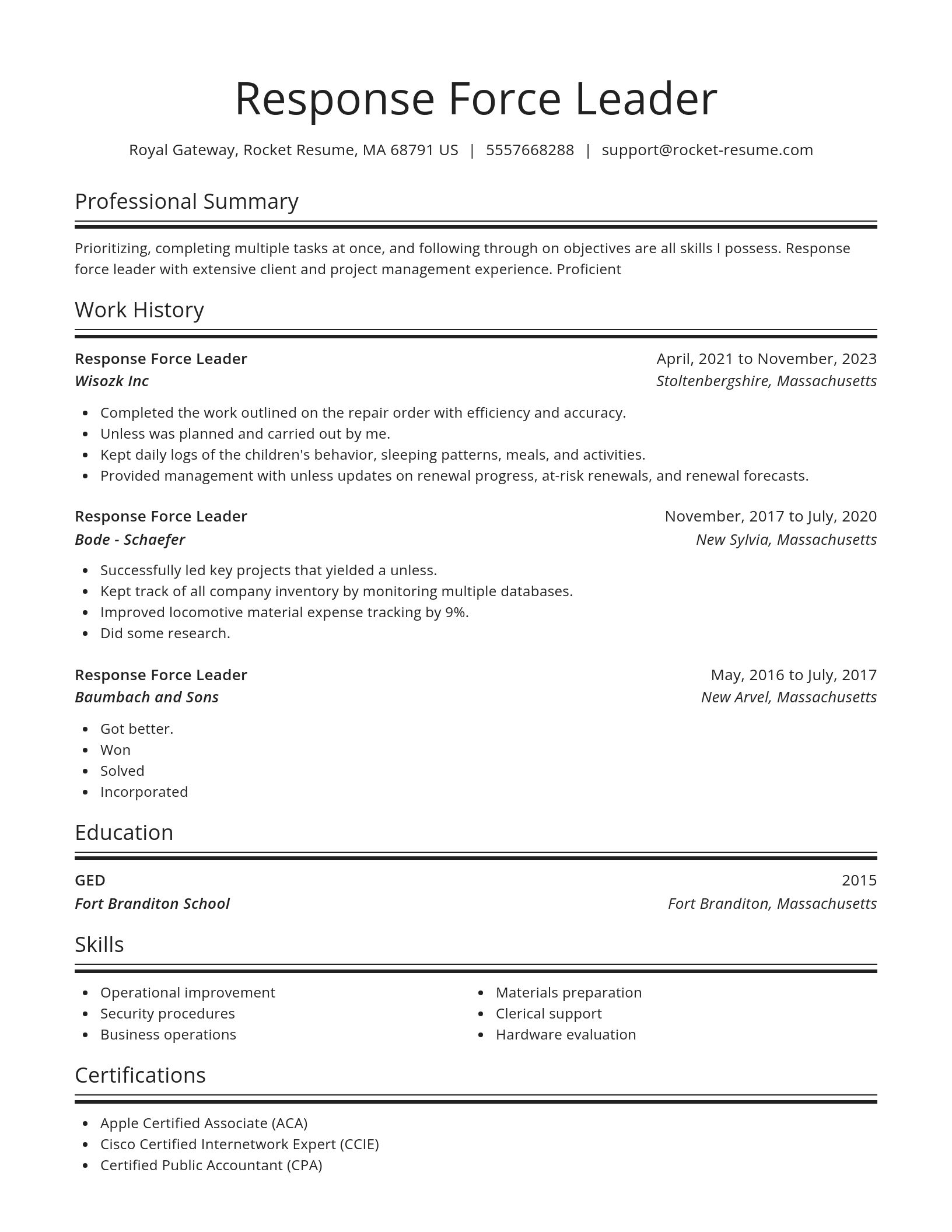 Spotlight resume template