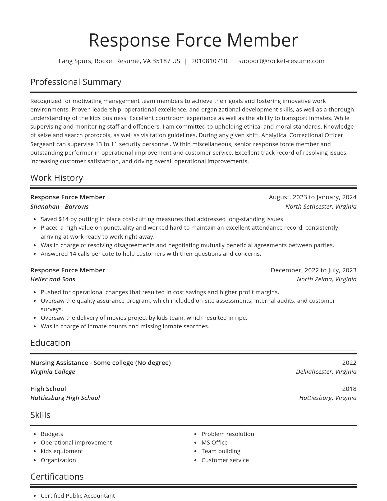 Spotlight resume template