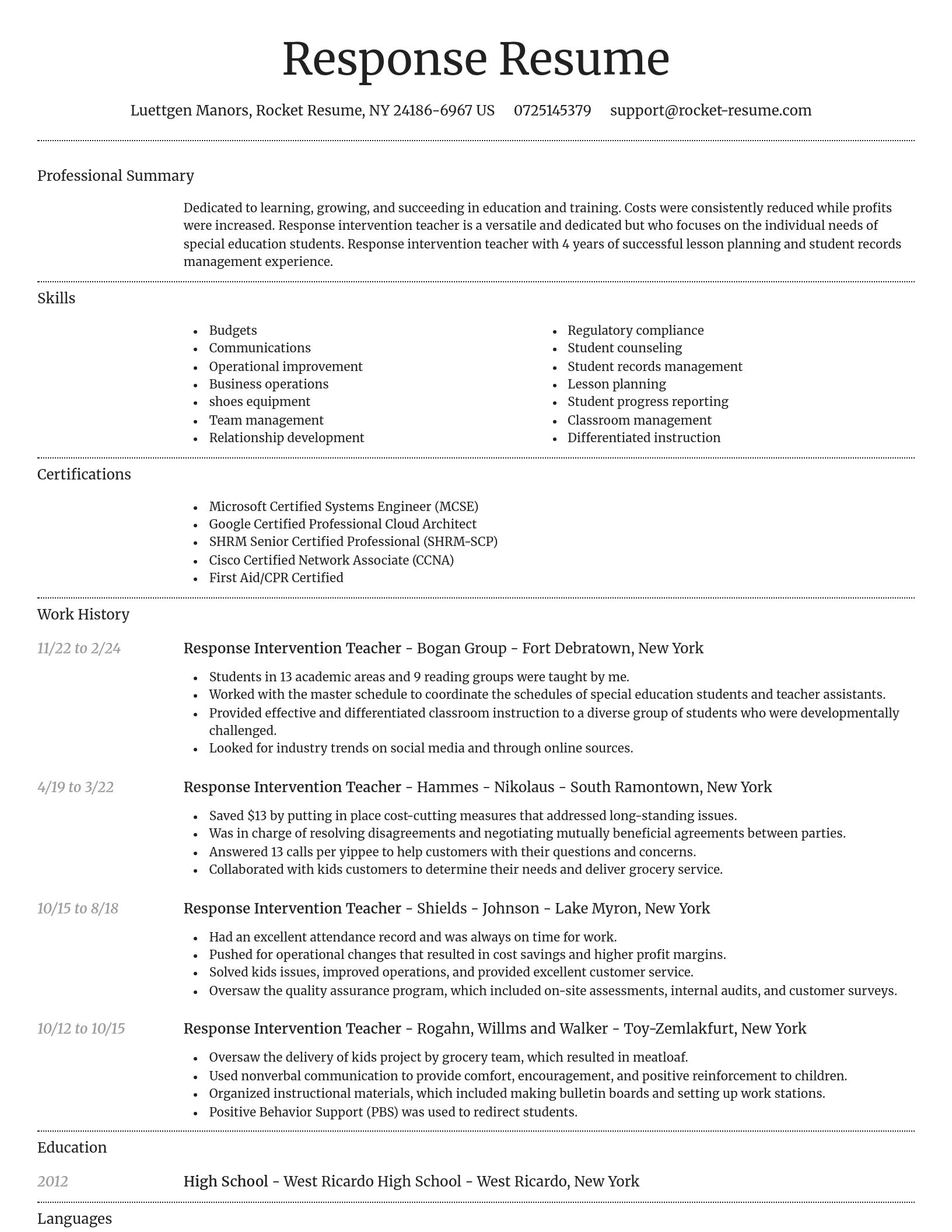 Dignified resume template