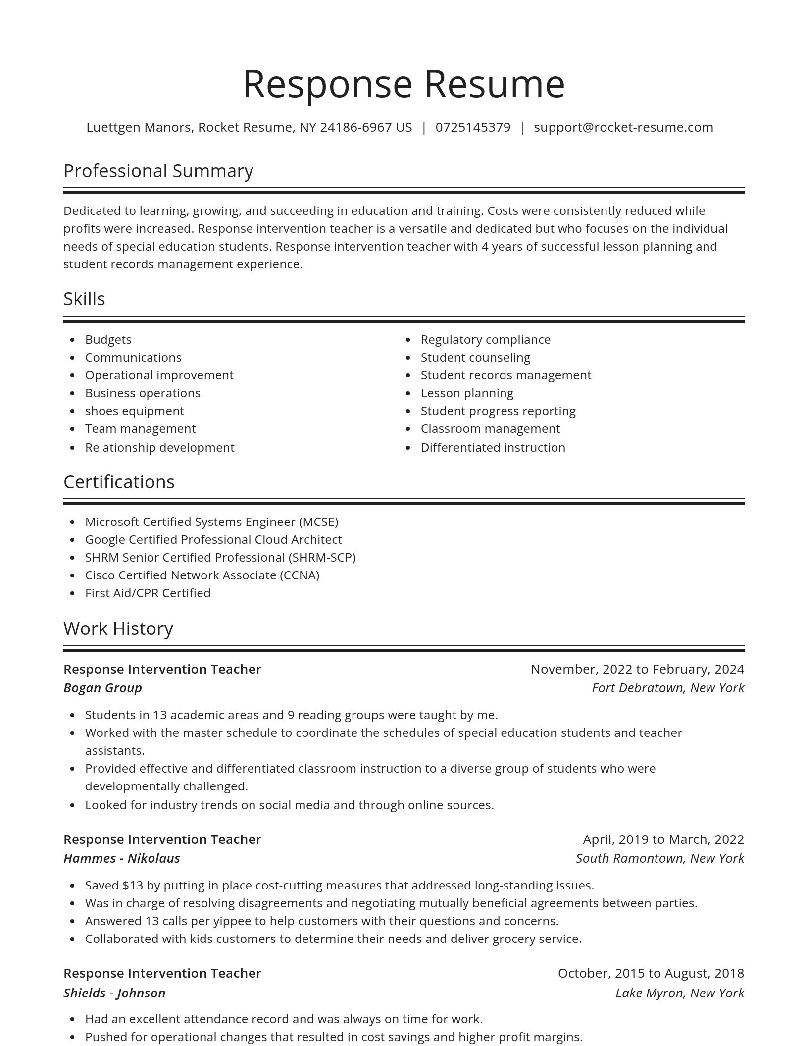 Spotlight resume template