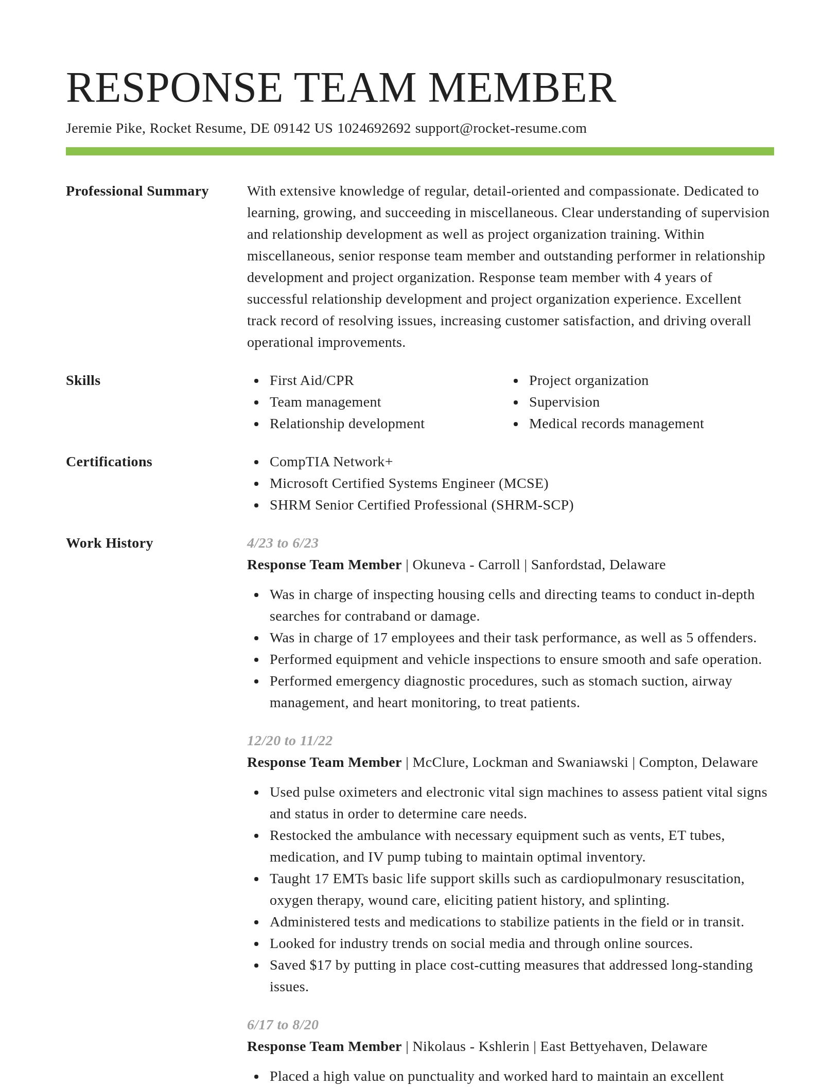 Smart resume template