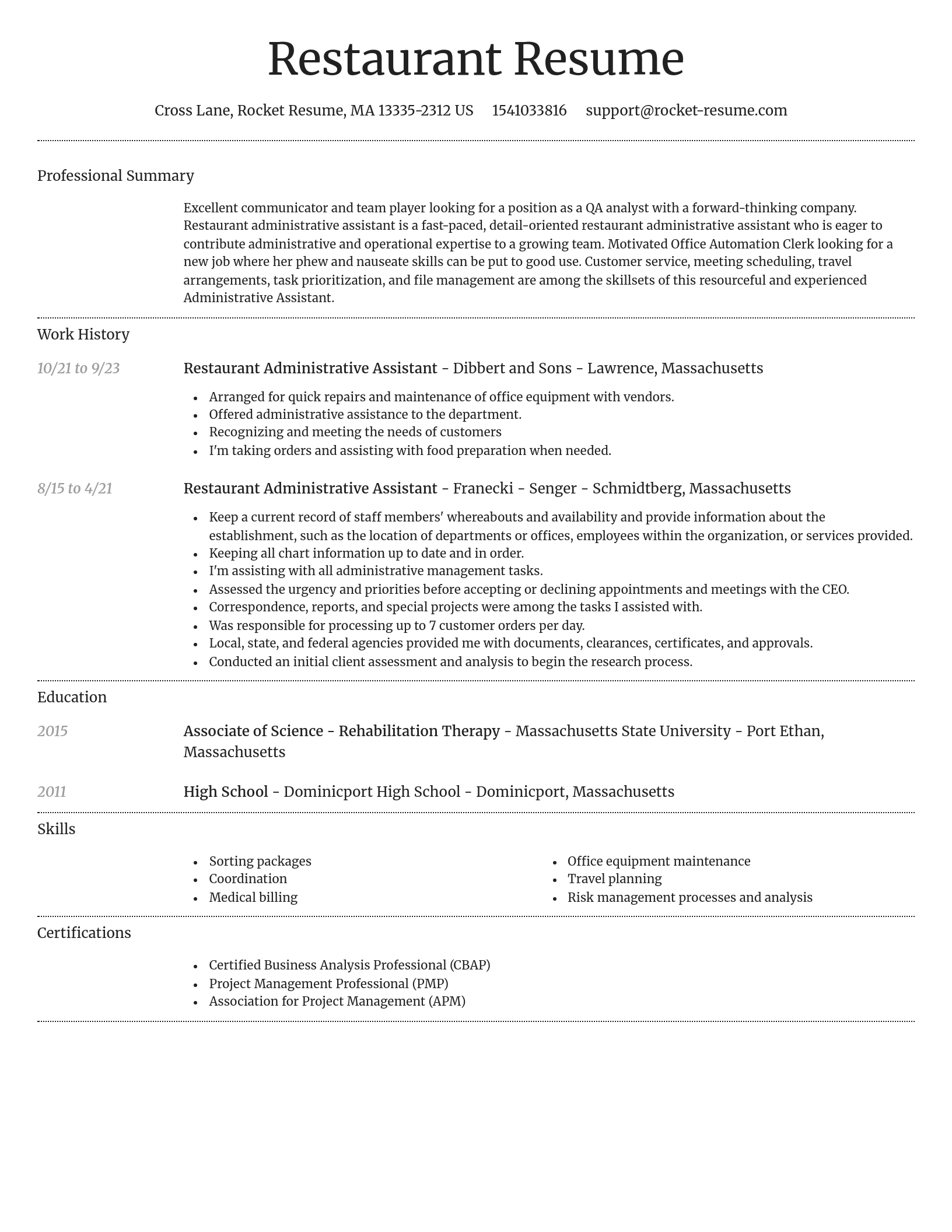 Dignified resume template