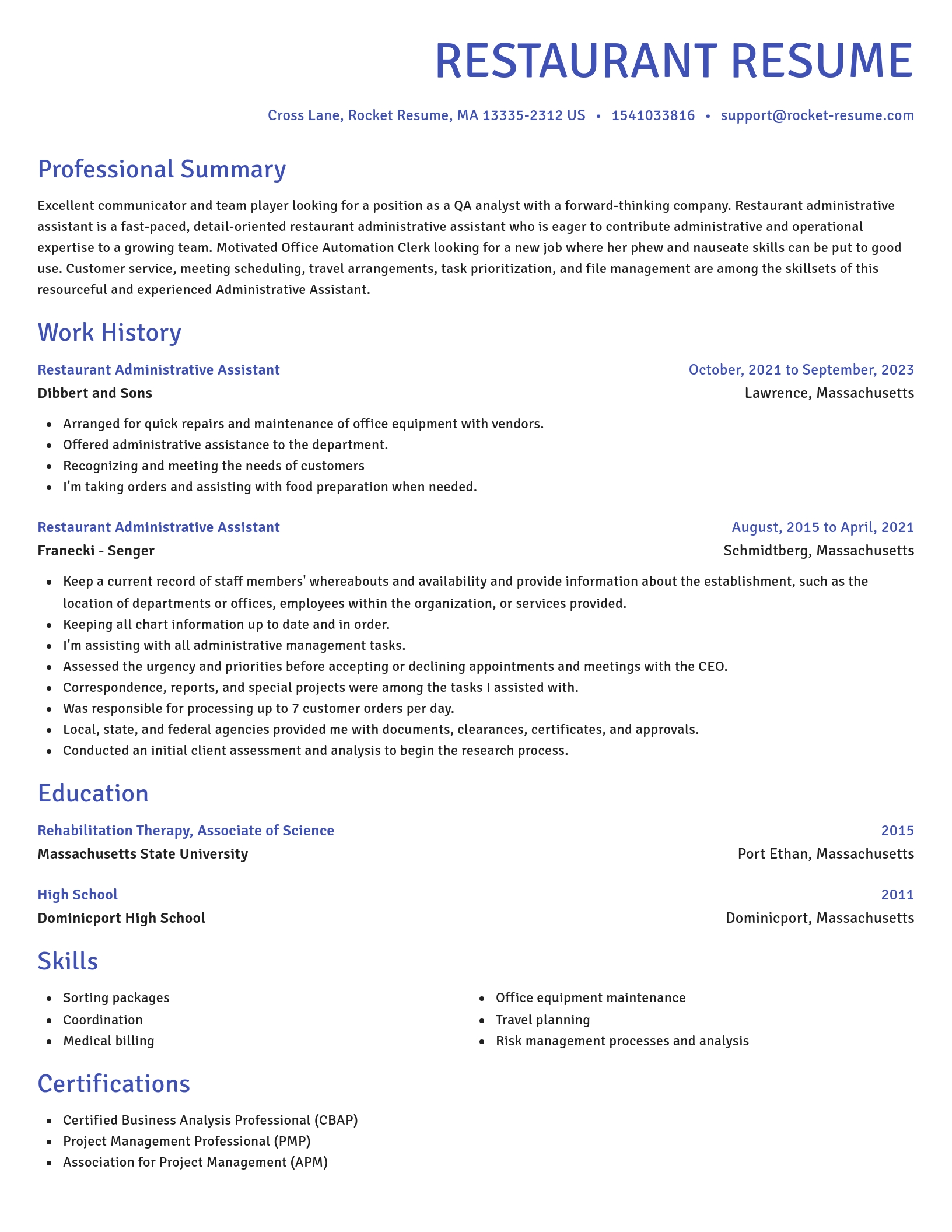 Novel resume template