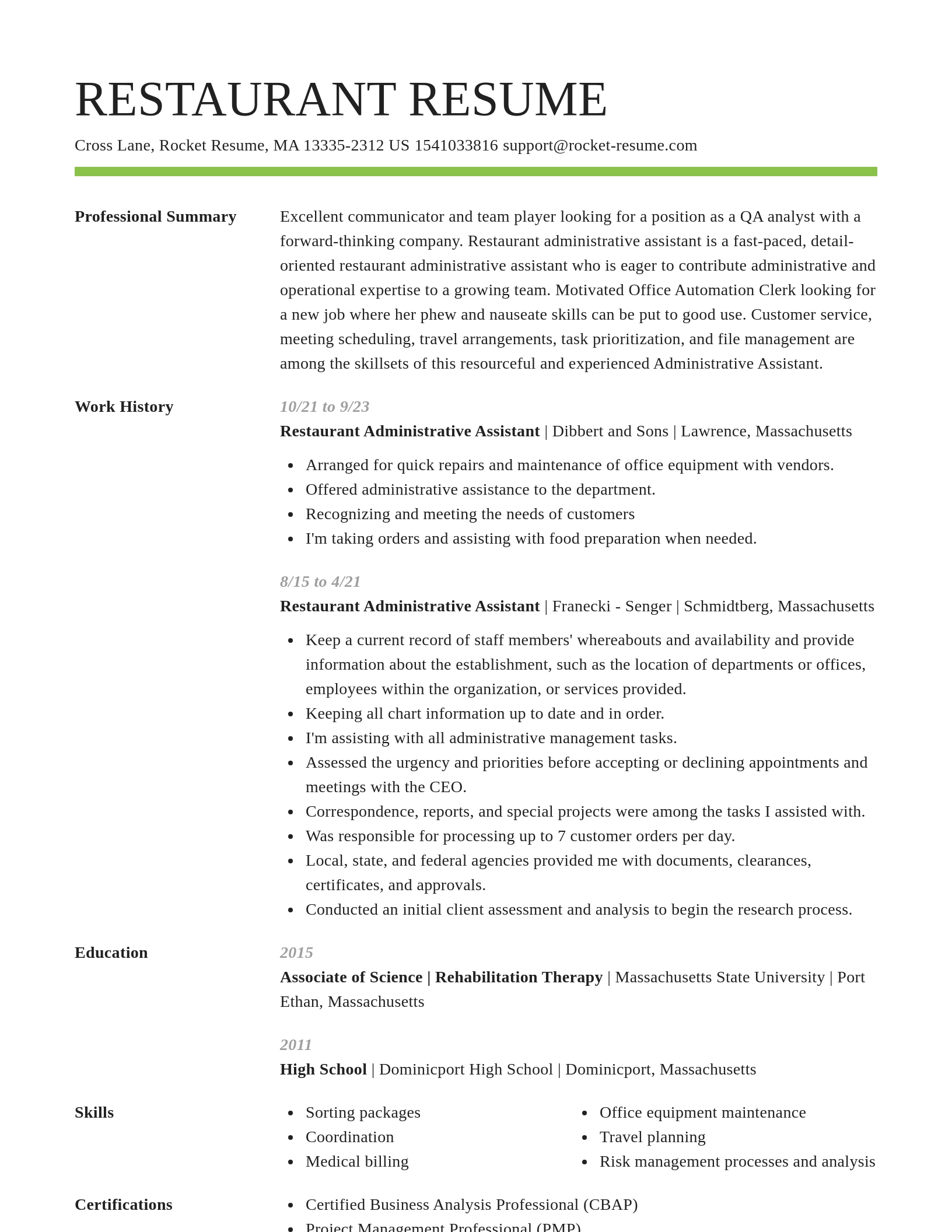 Smart resume template