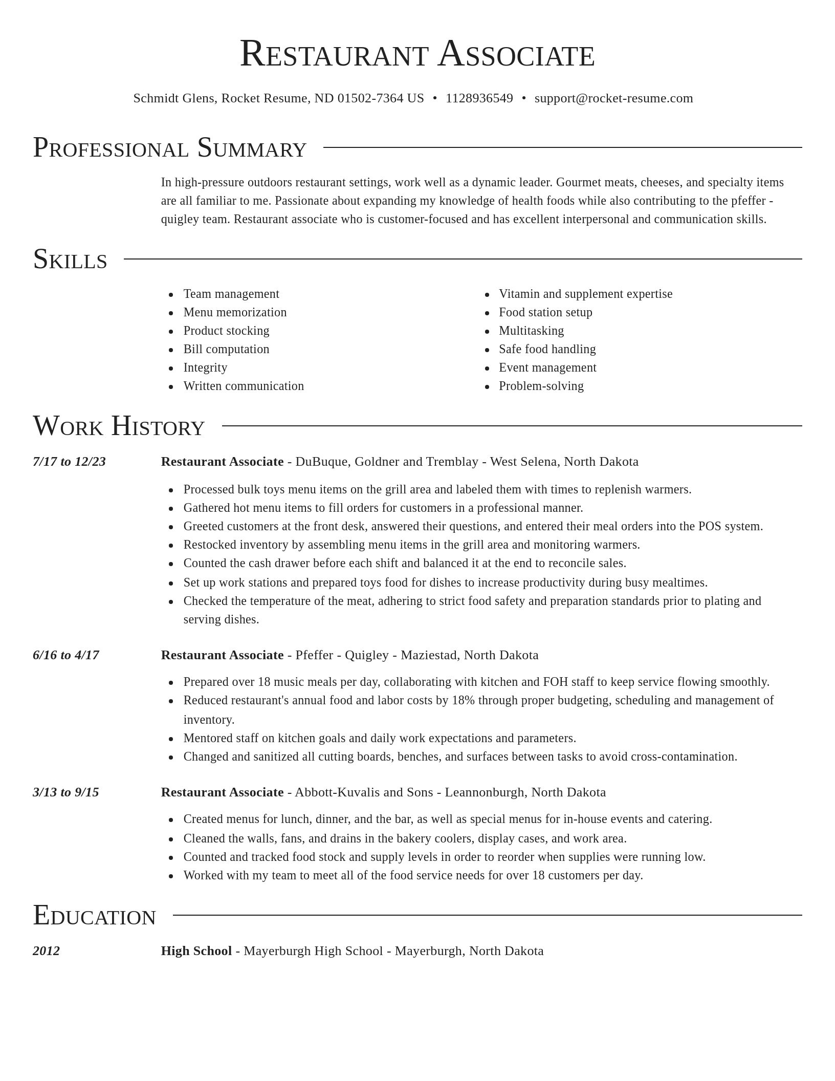 Director resume template