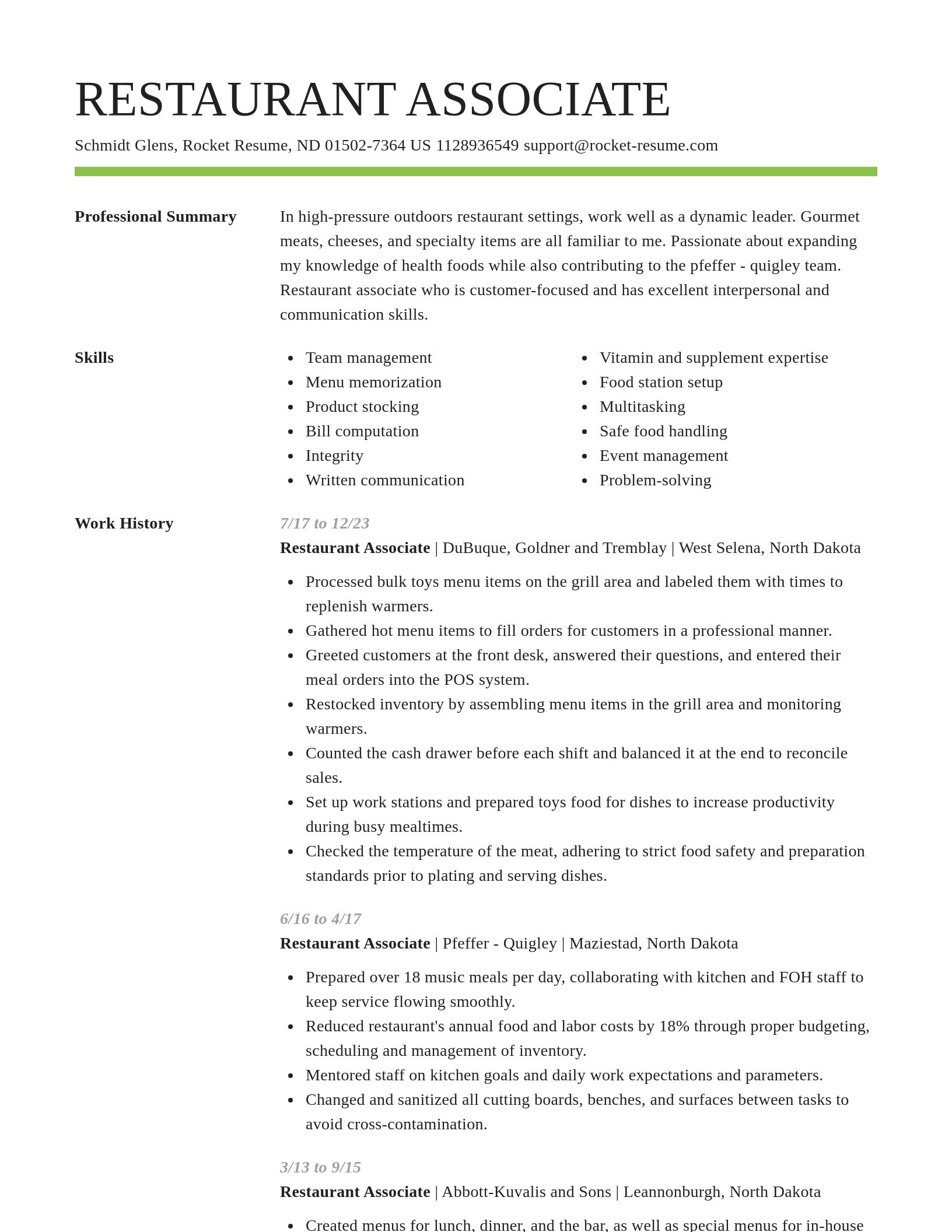 Smart resume template