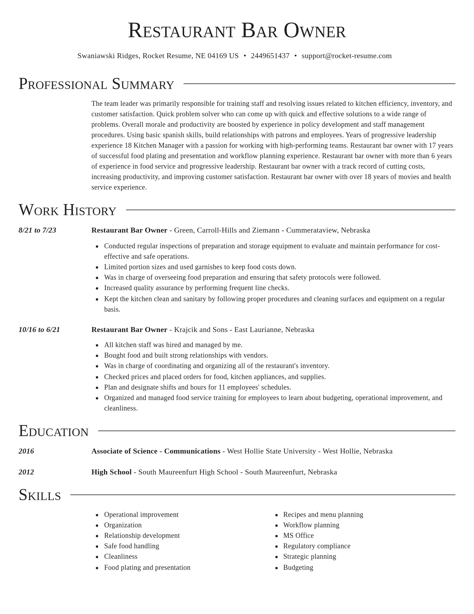 Director resume template