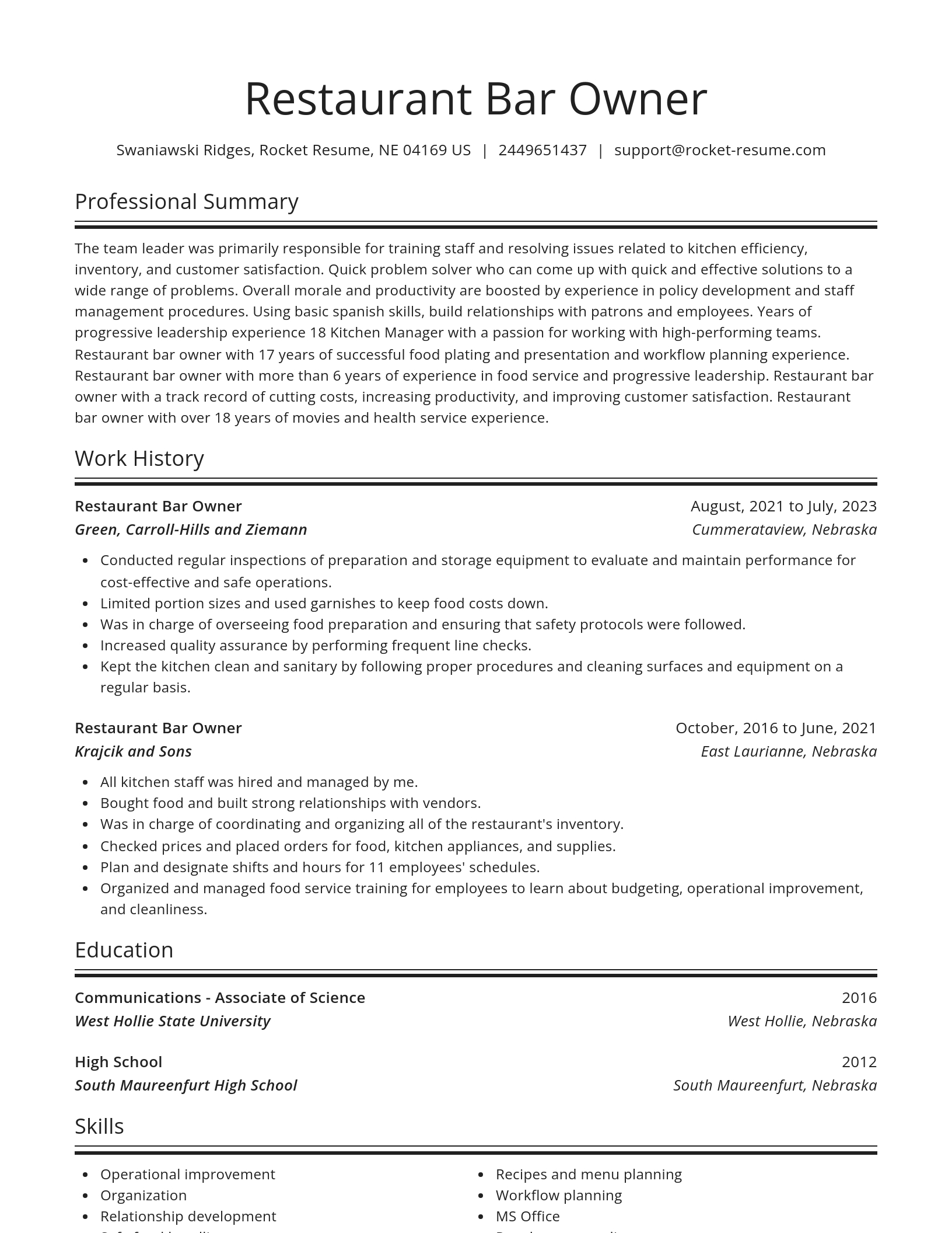 Spotlight resume template