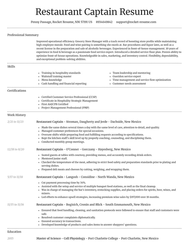 Dignified resume template