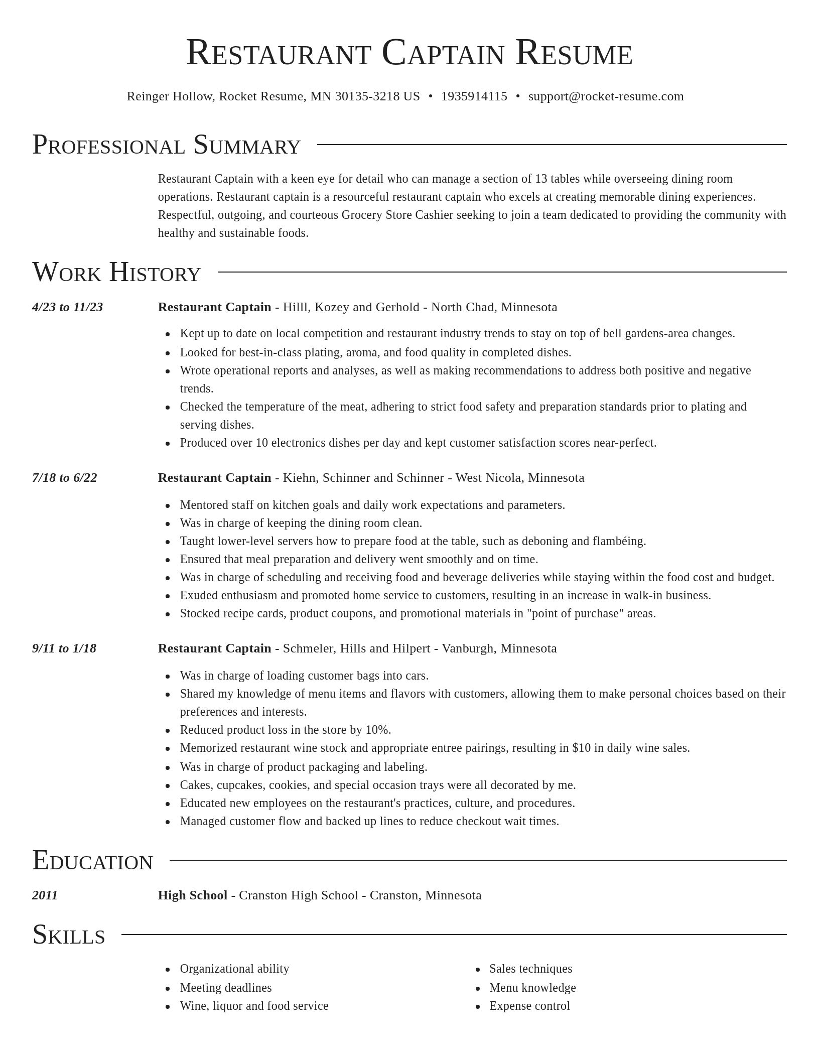 Director resume template