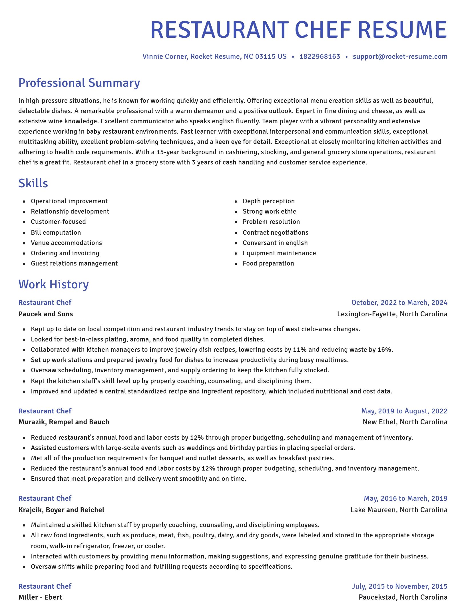 Novel resume template