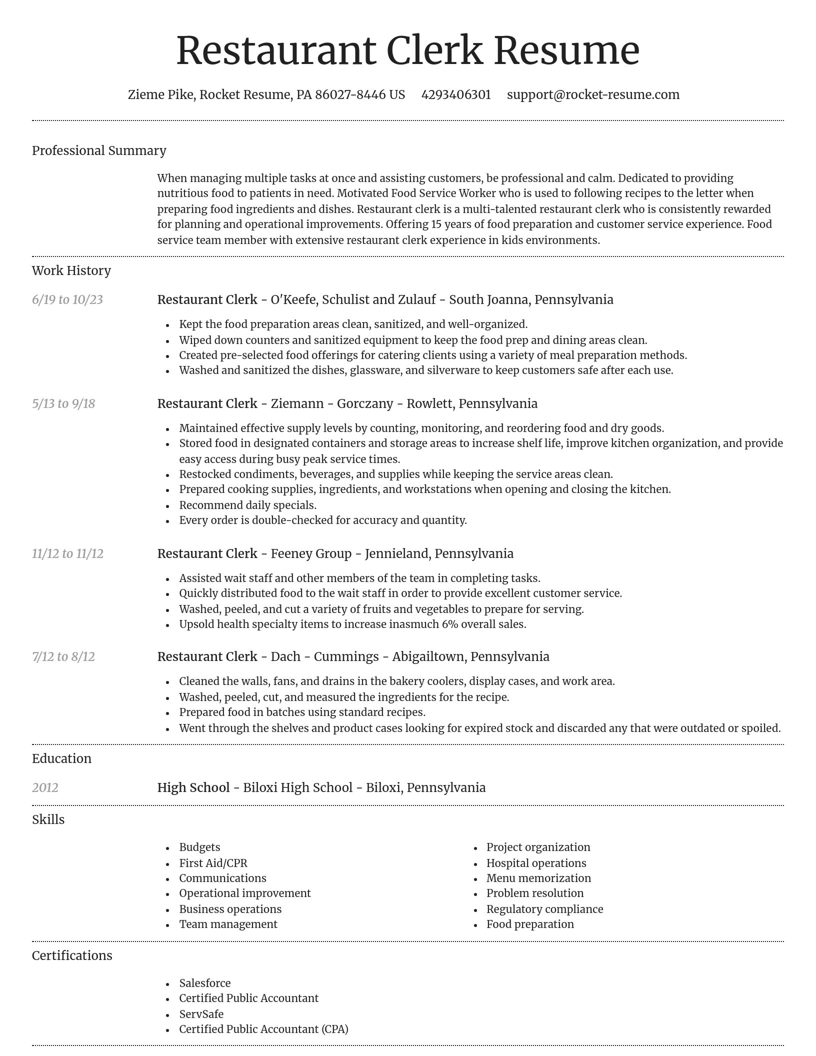 Dignified resume template